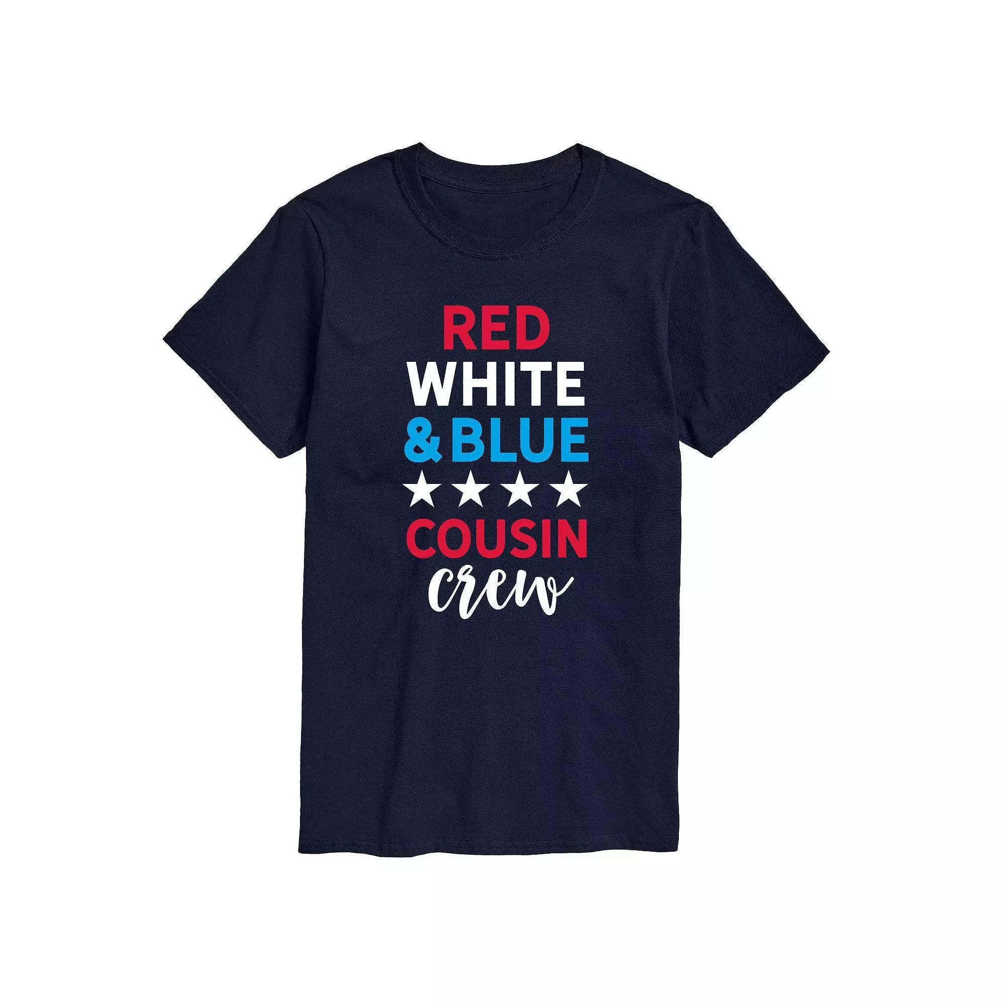 Mens Red White And Blue Cousin Crew Tee Product Image