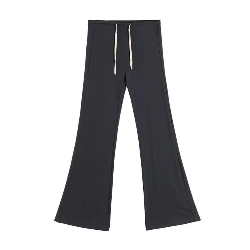 High Rise Plain Flared Pants Product Image