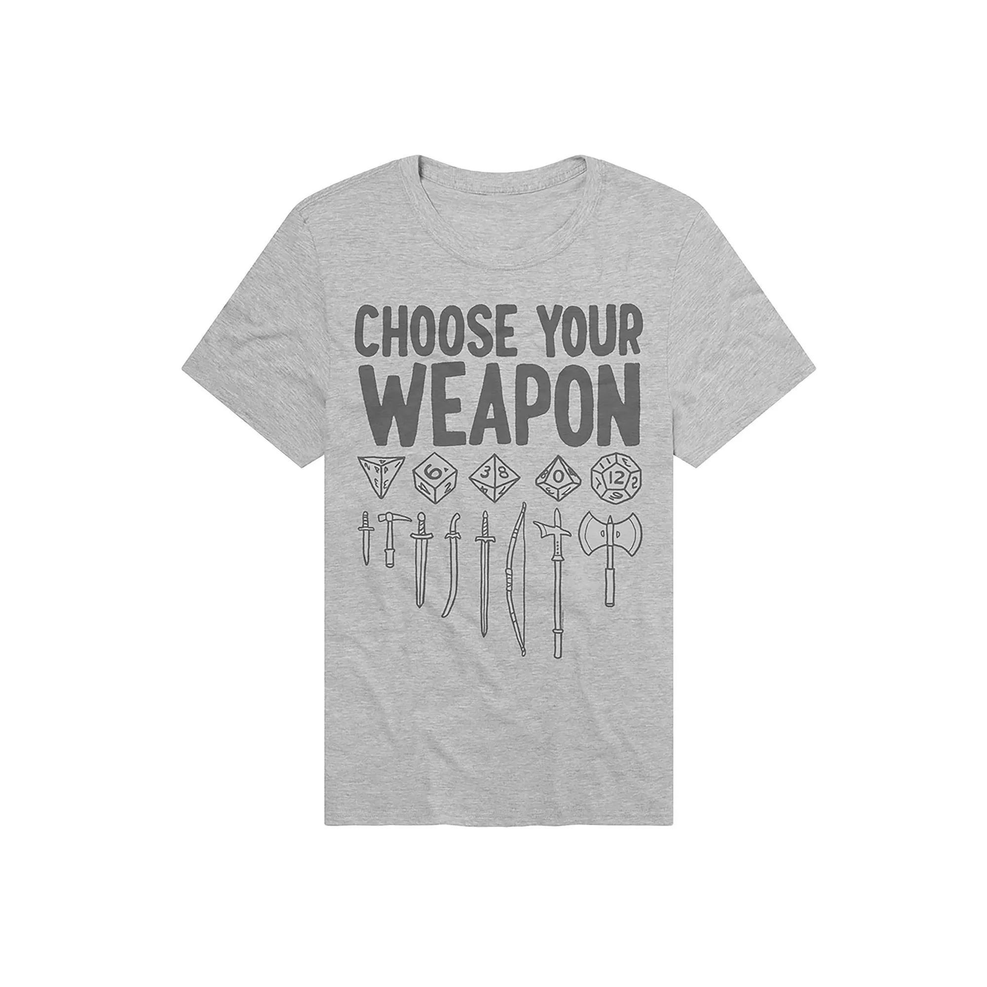 Men's Dungeons & Dragons Choose Your Weapon T-Shirt, Size: Medium, Athletic Grey Product Image