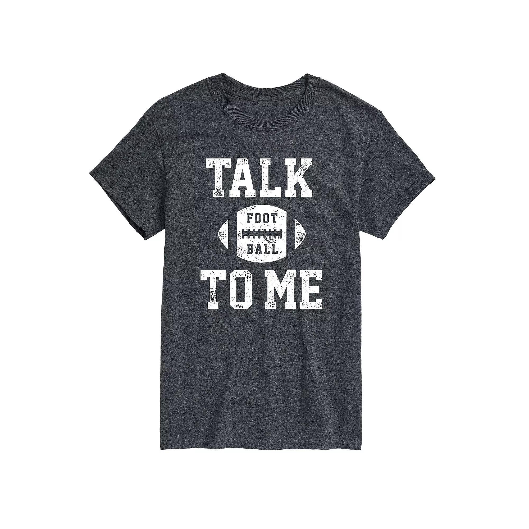 Big & Tall Talk Football To Me Tee, Men's, Size: XXL Tall, Black Product Image