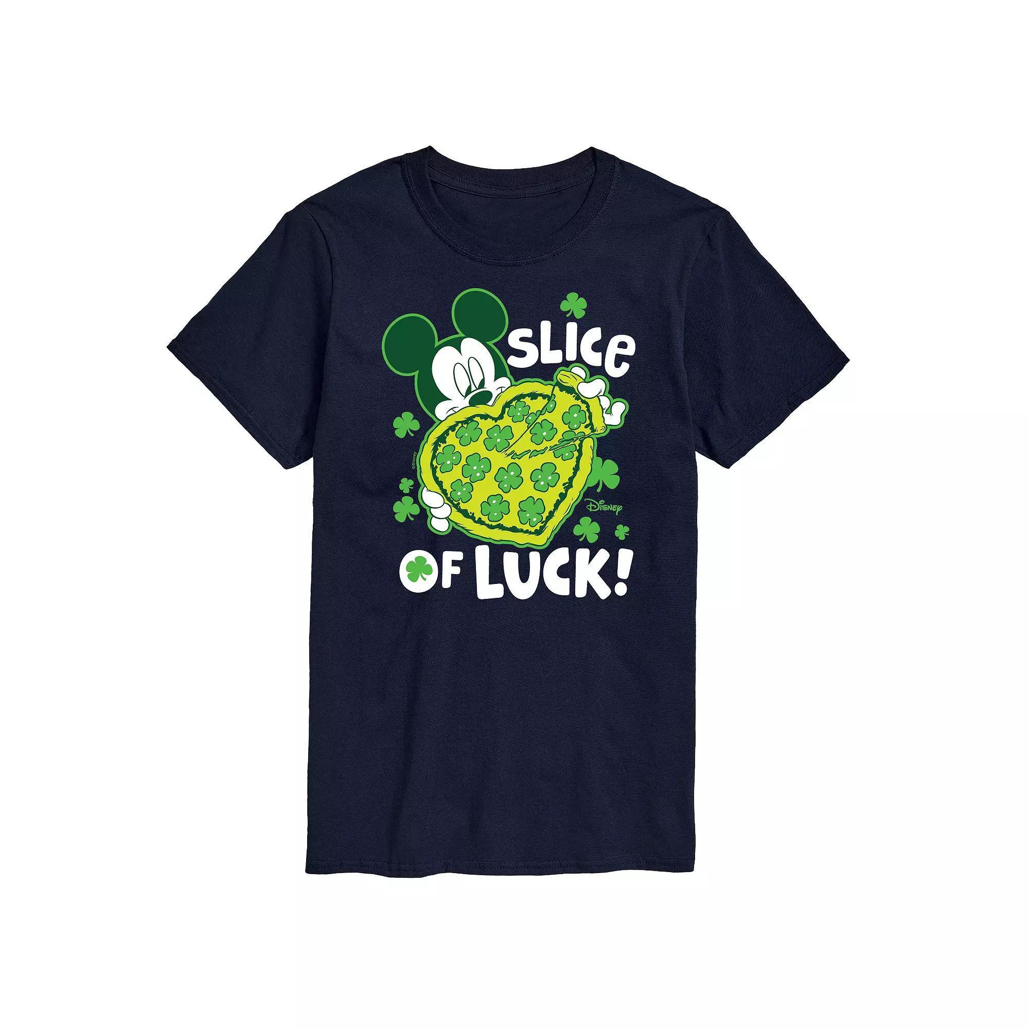 Disneys Mickey Mouse Mens Slice Of Luck Graphic Tee Blue Product Image