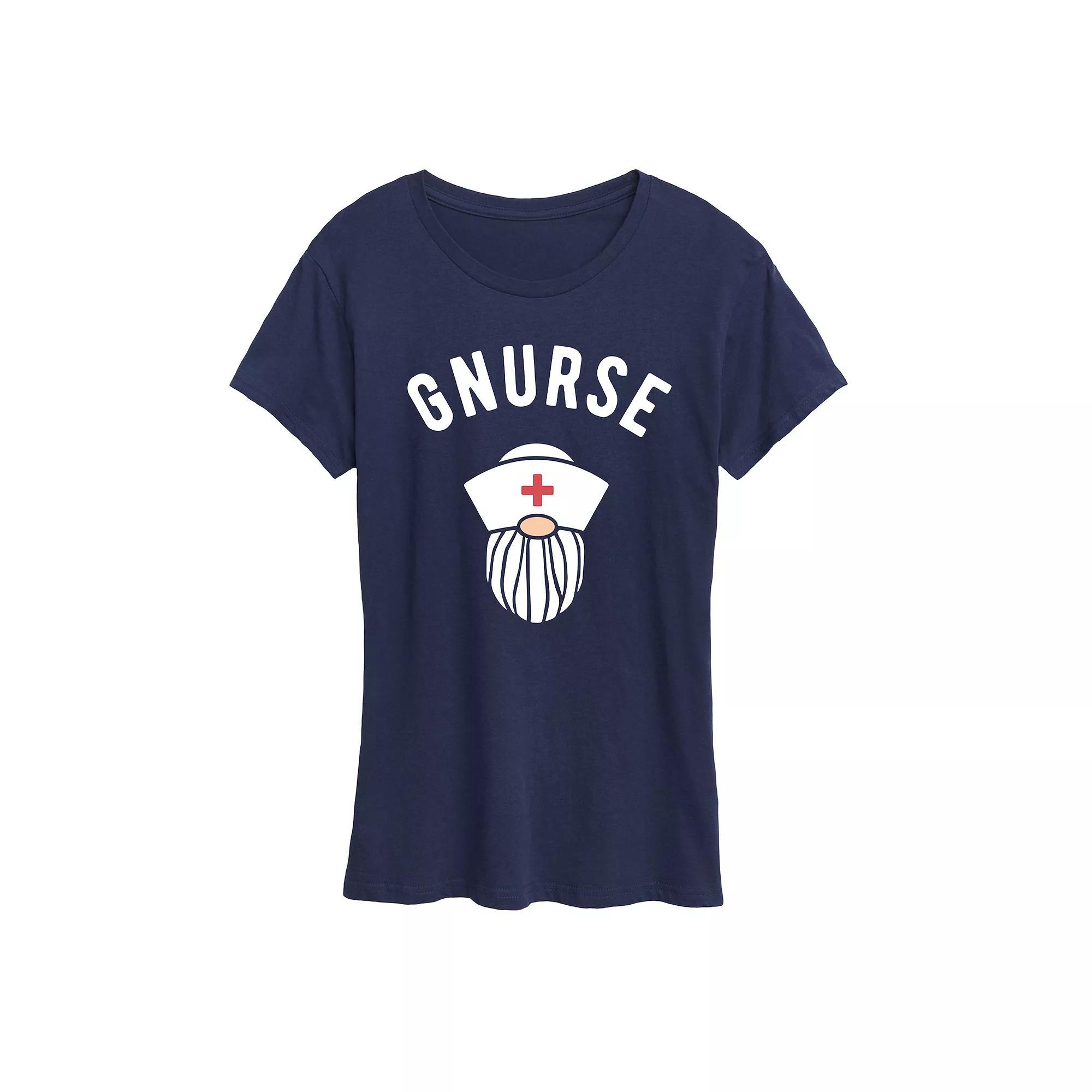 Womens Nurse Gnome Graphic Tee, Girls Product Image