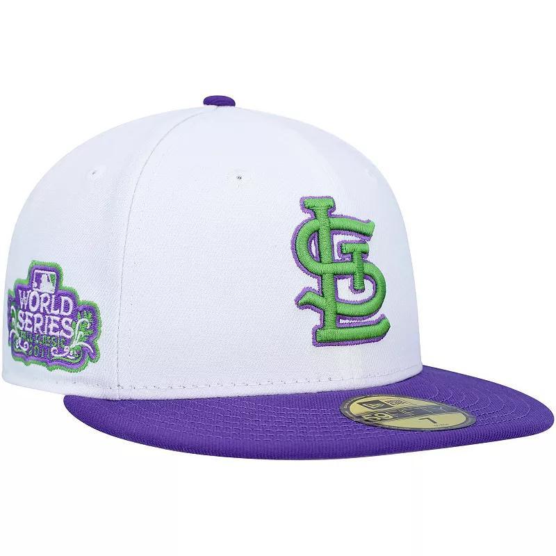 Men's New Era White St. Louis Cardinals 2011 World Series Side Patch 59FIFTY Fitted Hat, Size: 7 3/8 Product Image