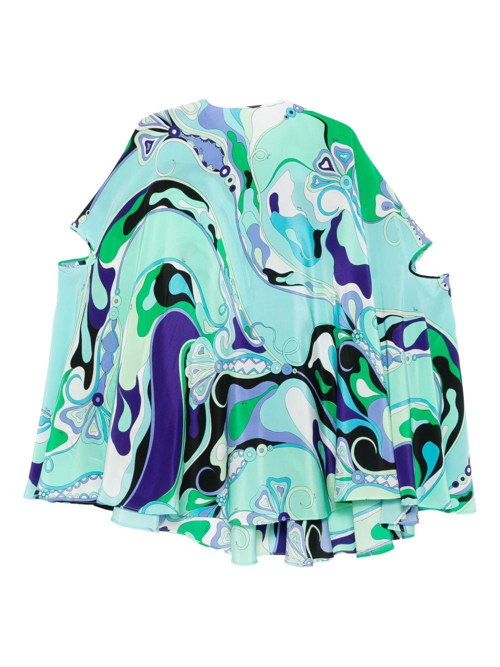 Orchidee-print silk dress Product Image
