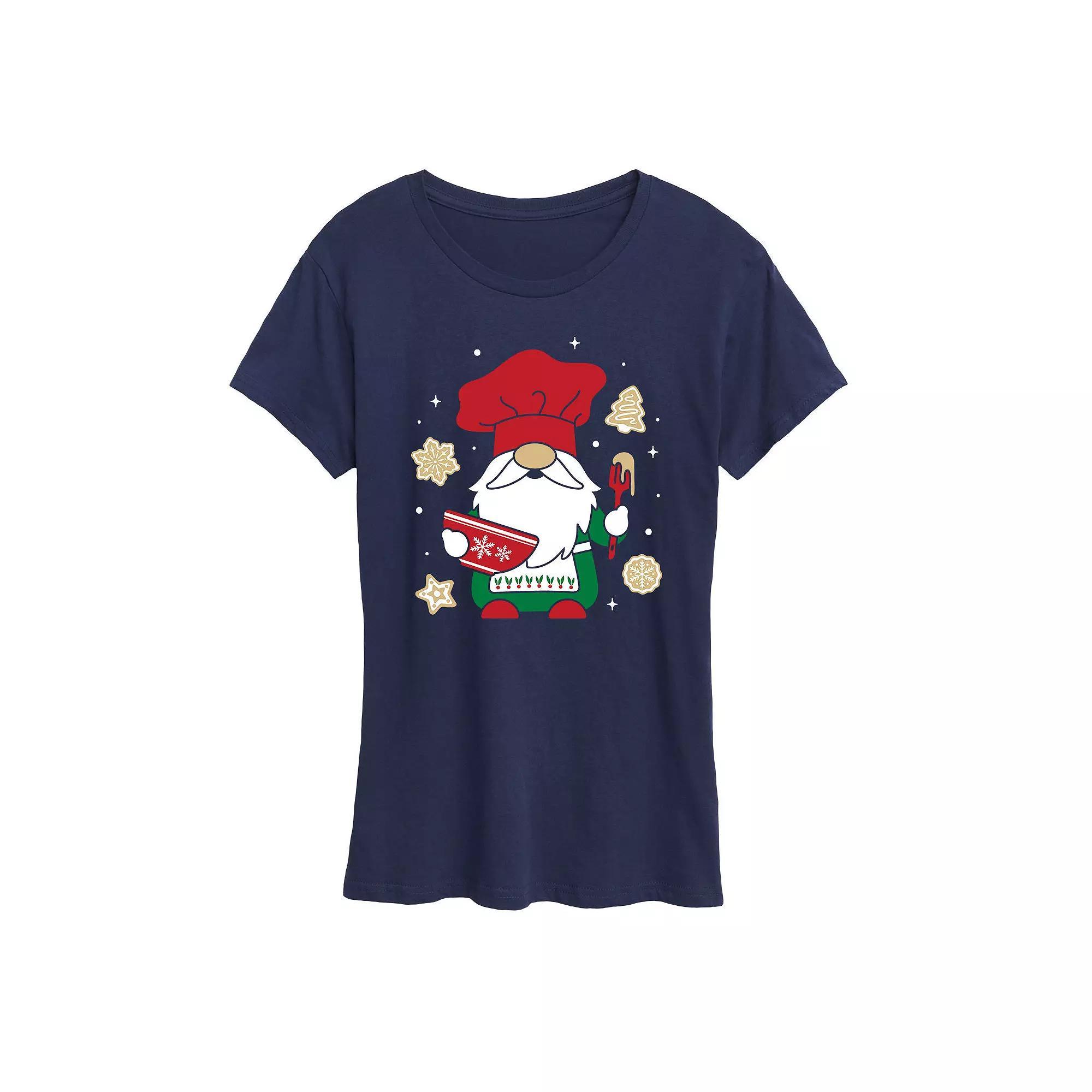 Women's Christmas Baking Gnome Graphic Tee, Girl's, Size: XXL, Blue Product Image