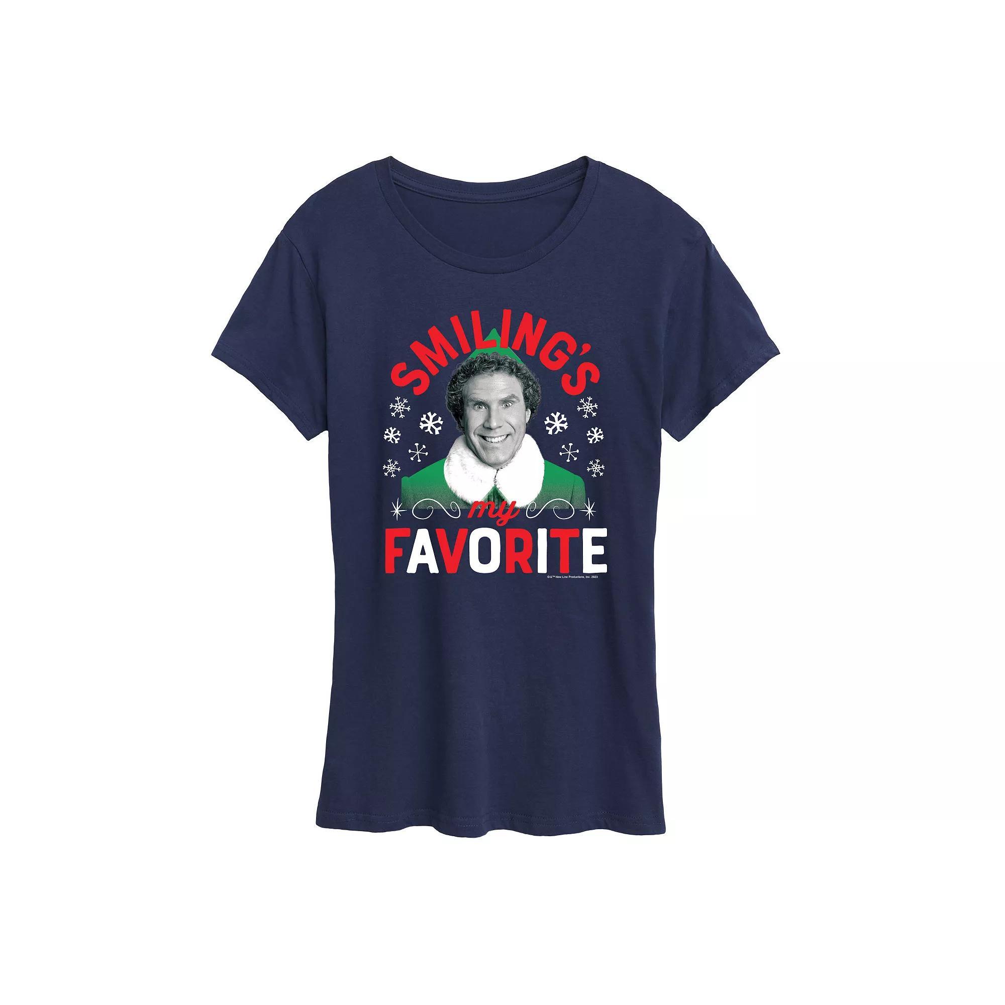 Womens Pink Holiday House Graphic Tee Blue Product Image