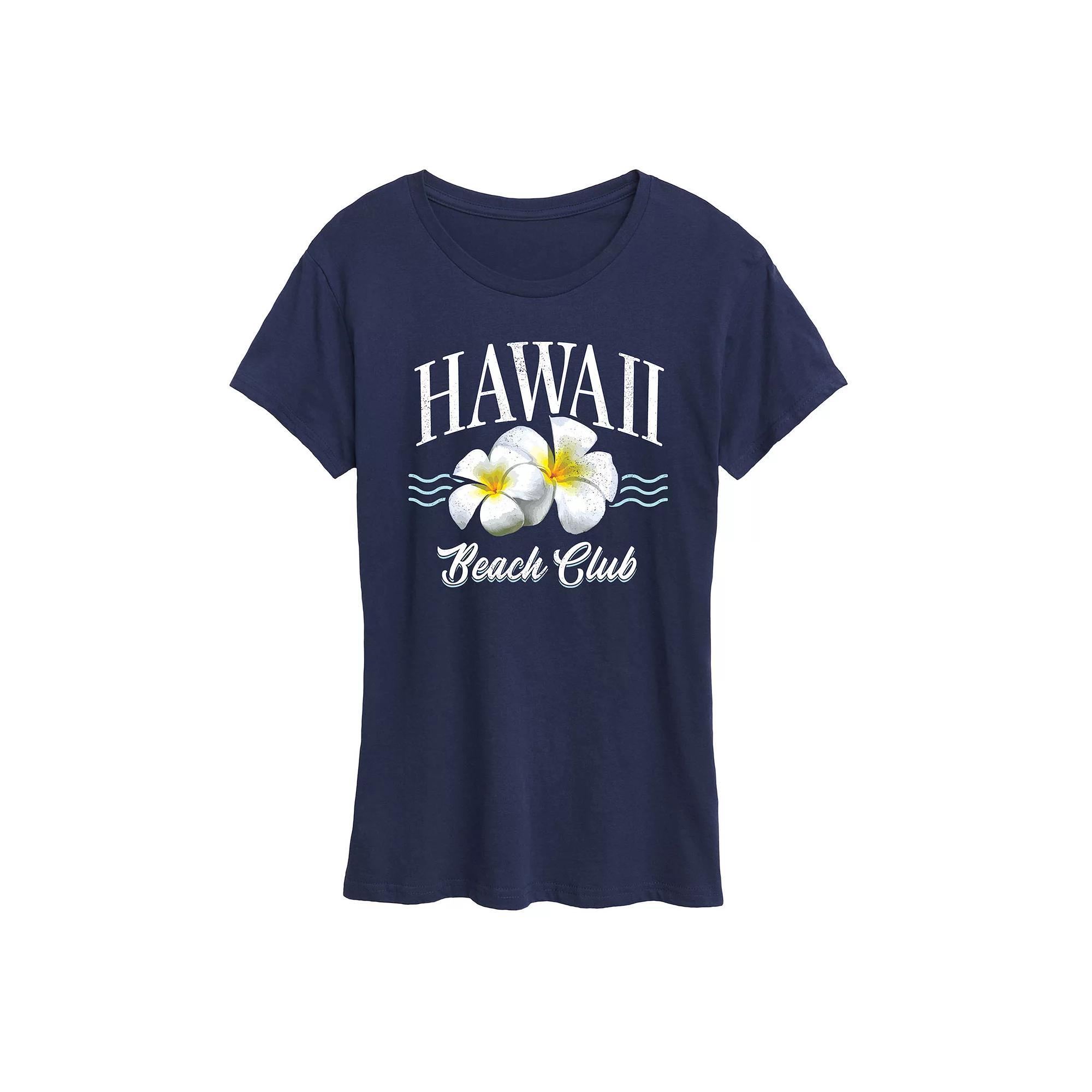 Womens Hawaii Beach Club Graphic Tee Blue Product Image