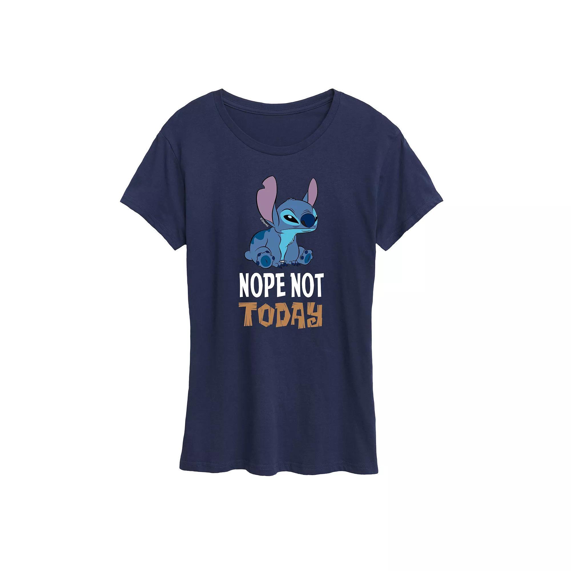 Disney's Lilo & Stitch Women's Nope, Not Today Graphic Tee, Girl's, Size: XL, Grey Blue Product Image