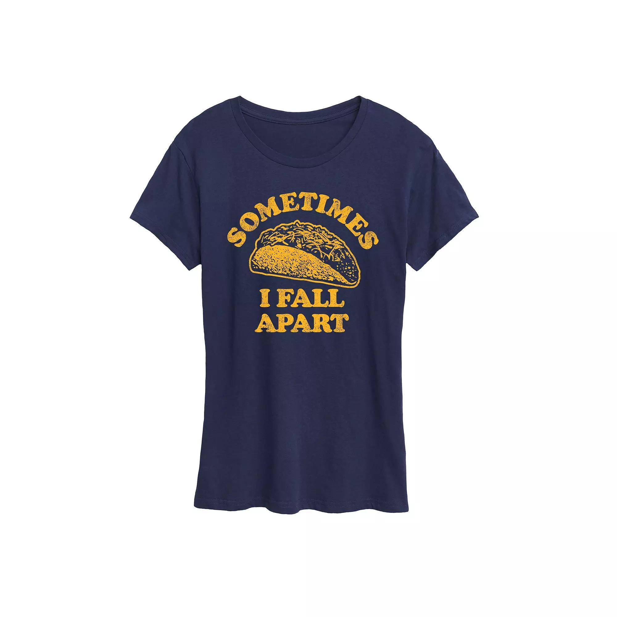 Womens Sometimes I Fall Apart Taco Graphic Tee Heather Grey Product Image