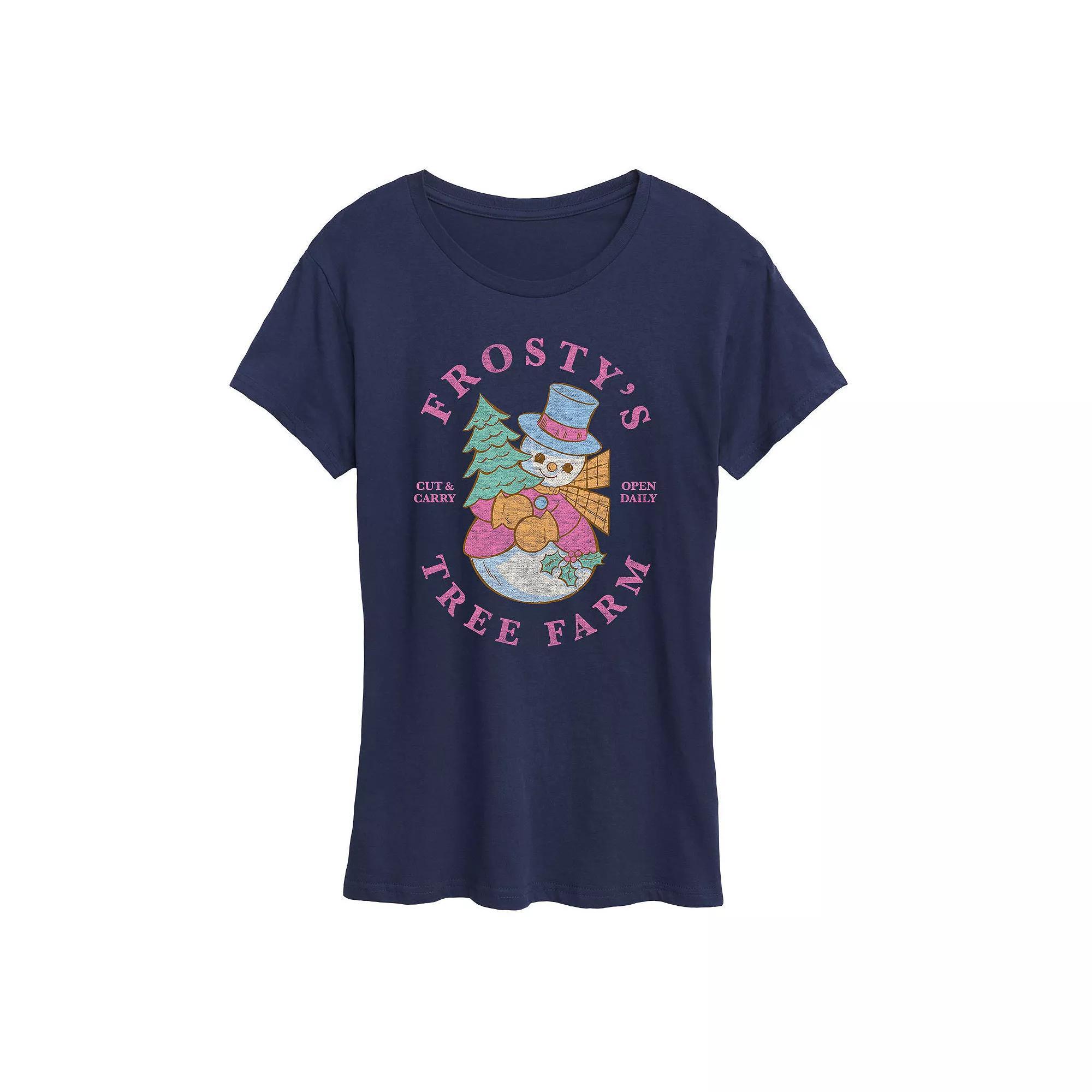 Womens Frostys Tree Farm Graphic Tee, Girls Blue Product Image