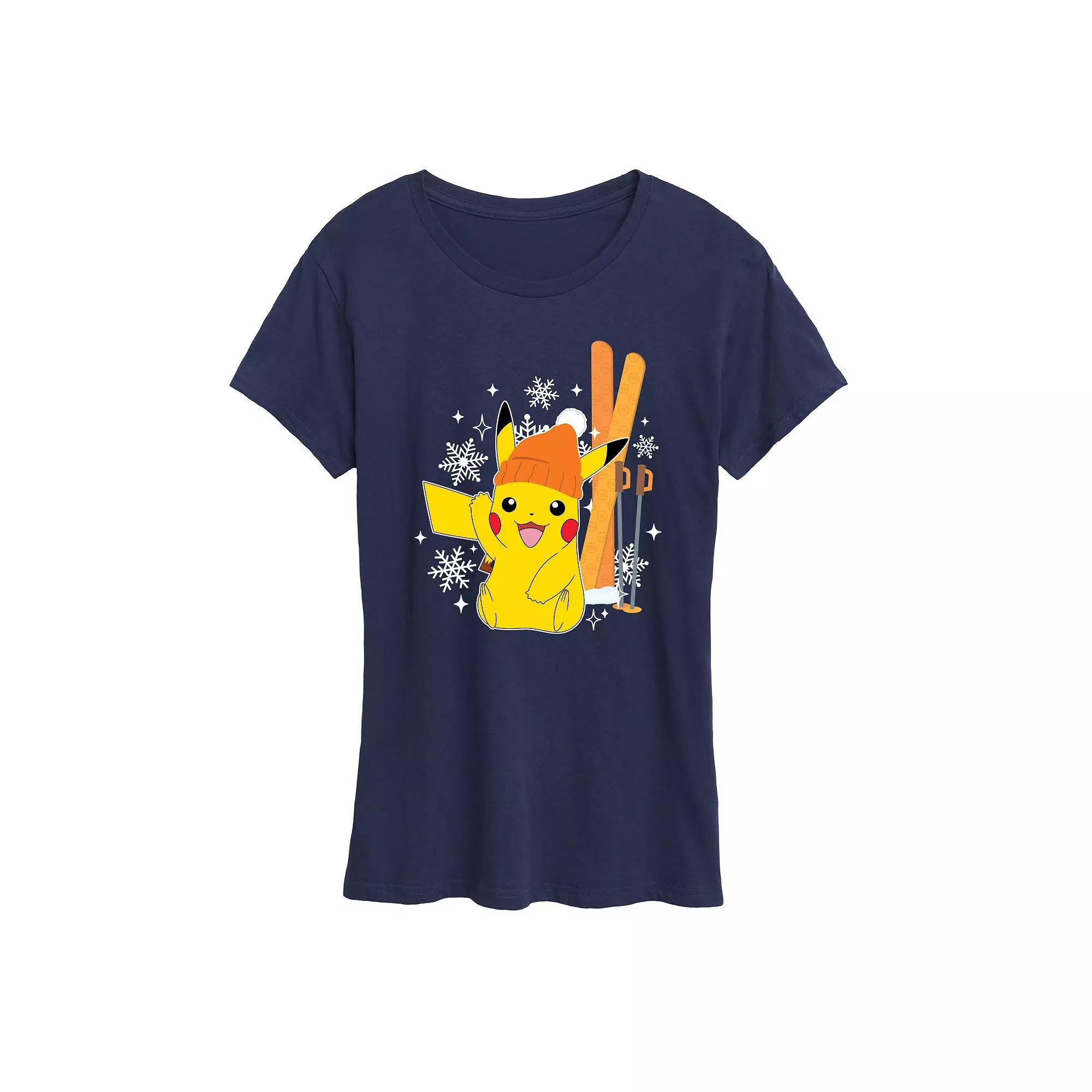 Women's Pokemon Pika Skii Tee, Size: XL, Blue Product Image