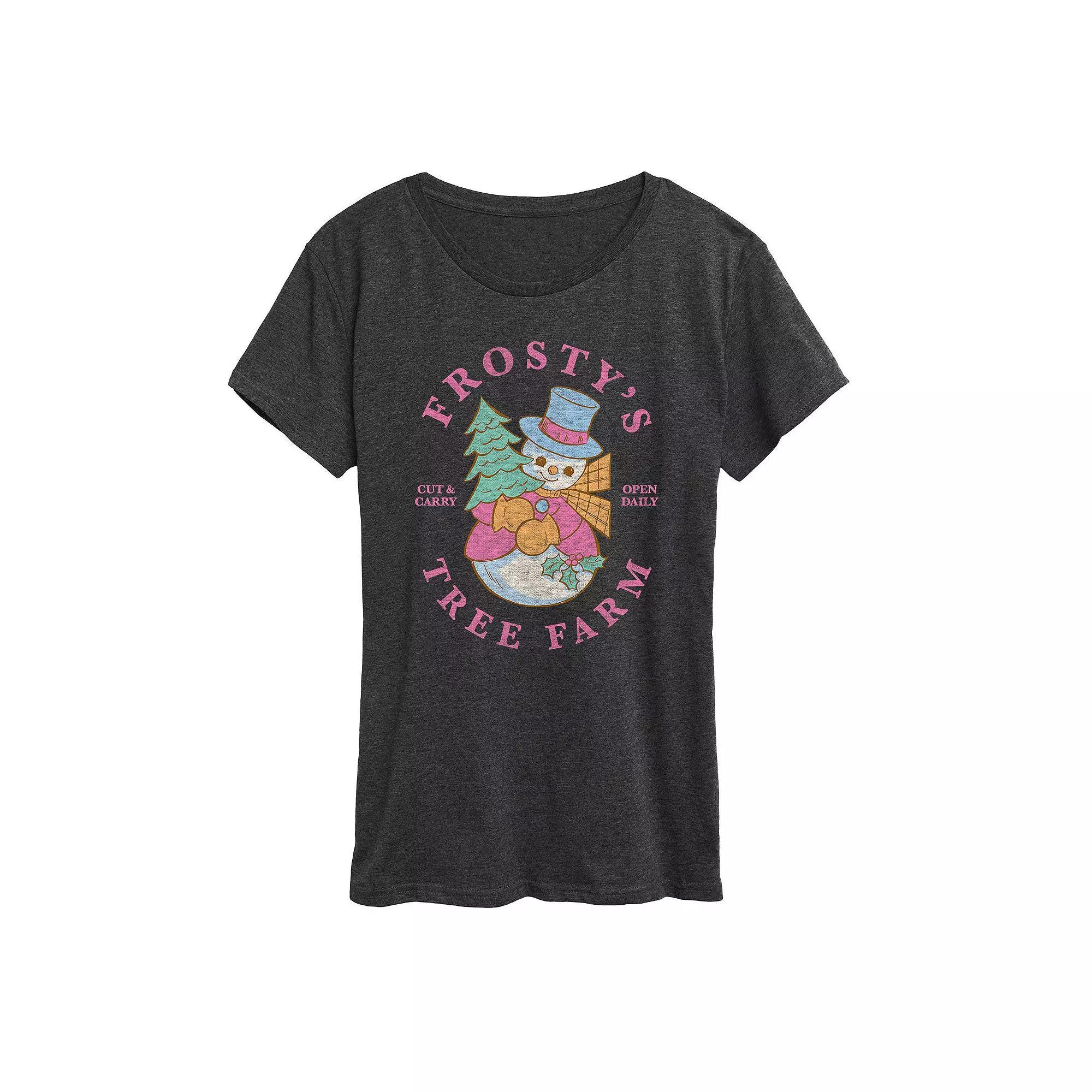 Womens Frostys Tree Farm Graphic Tee, Girls Blue Product Image