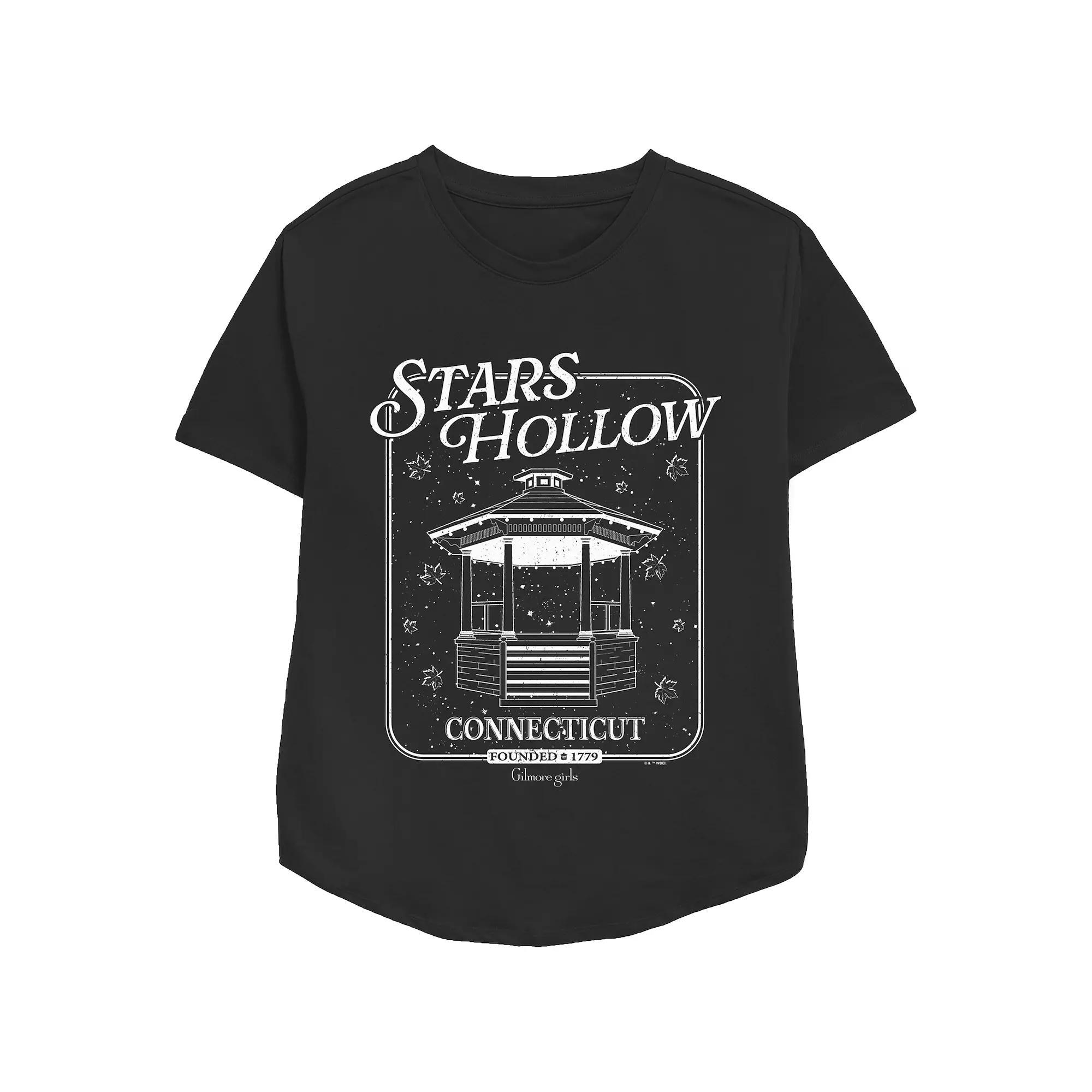 Women's Gilmore Girls Stars Hollow Gazebo Relaxed Fit Graphic Tee, Girl's, Size: Medium, Pink Product Image