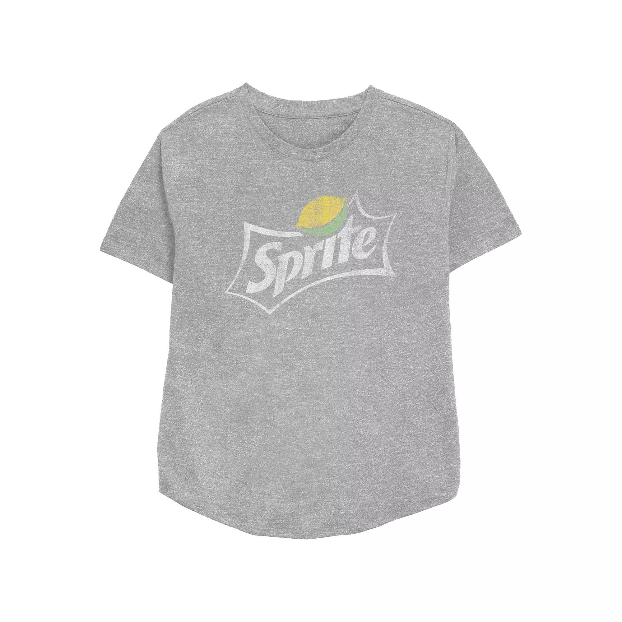 Womens Original White Sprite Logo Relaxed Fit Graphic Tee, Girls Athletic Grey Product Image
