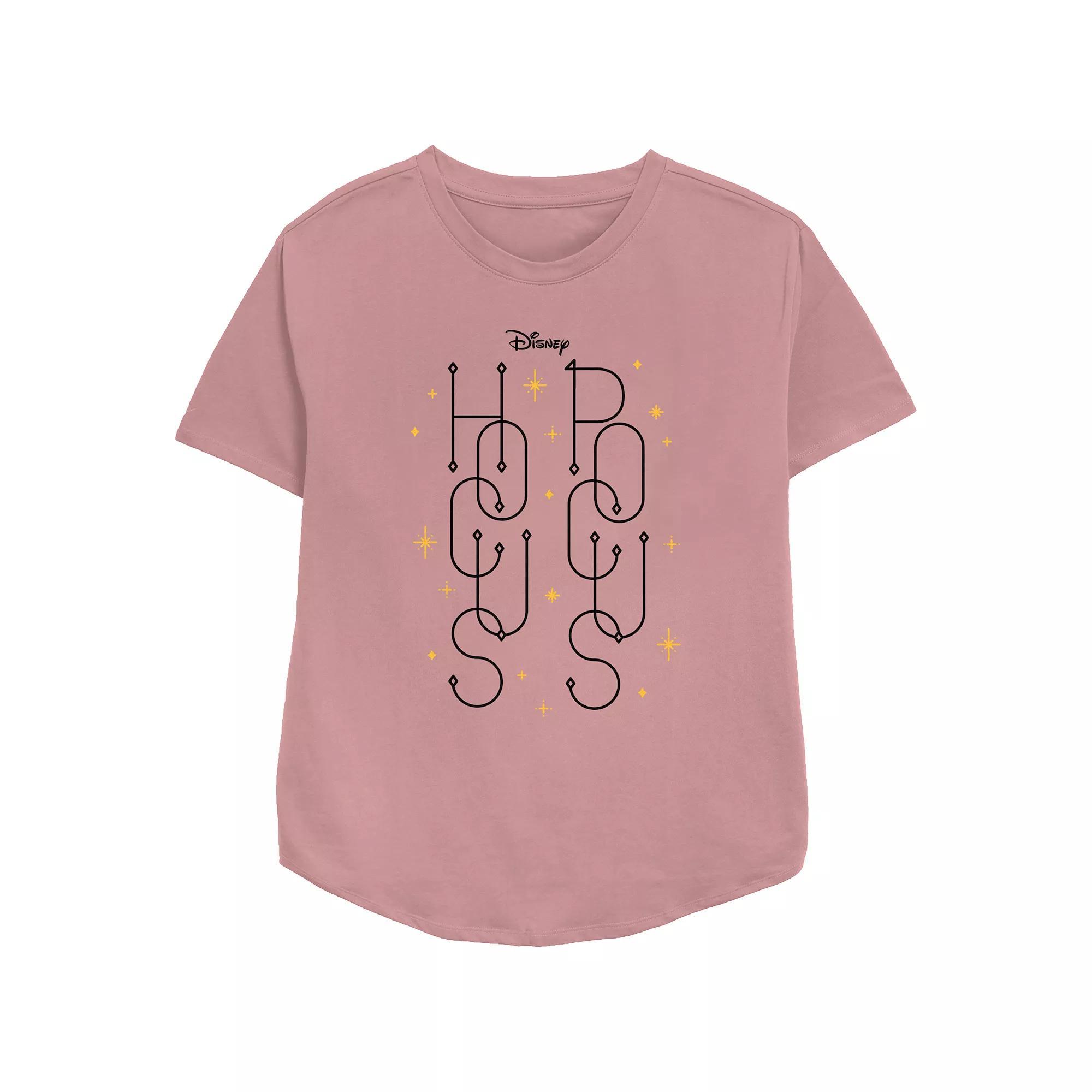 Disney's Hocus Pocus Starry Logo Women's Relaxed Fit Graphic Tee, Size: XXL, Pink Product Image