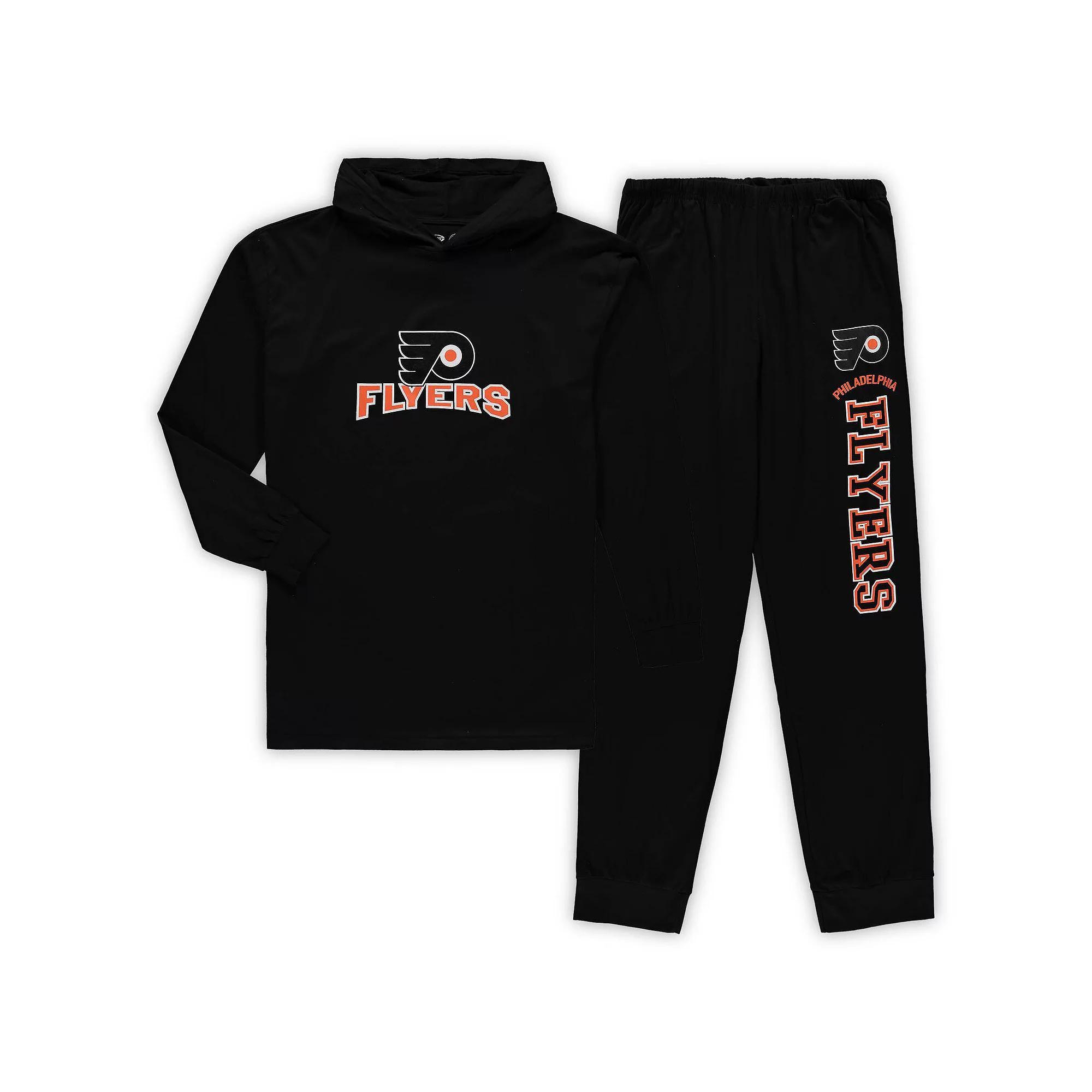 Men's Concepts Sport Black Philadelphia Flyers Big & Tall Pullover Hoodie & Joggers Sleep Set, Size: 3XB, Fly Black Product Image