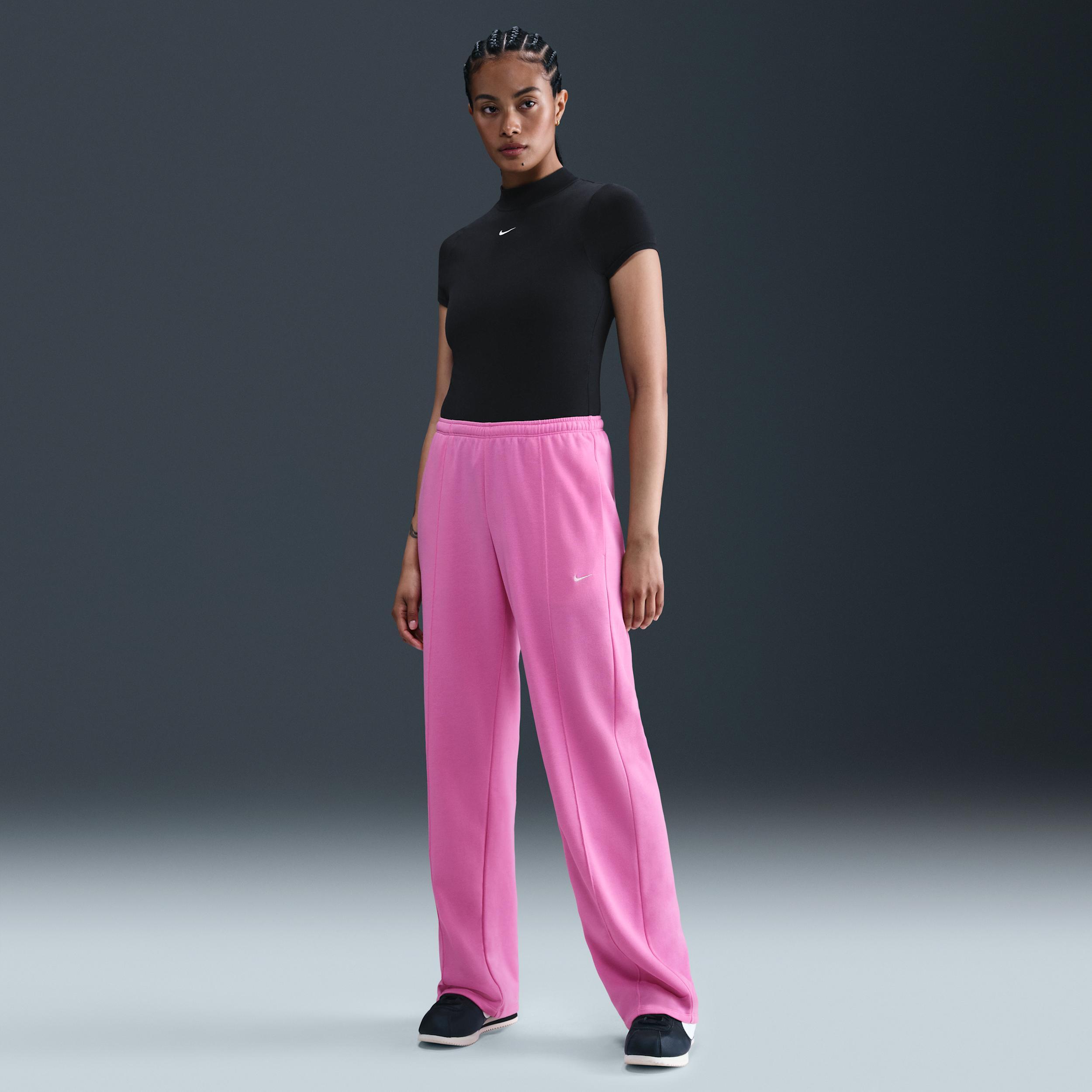 Women's Nike Sportswear Chill Terry Mid-Rise French Terry Open-Hem Sweatpants Product Image