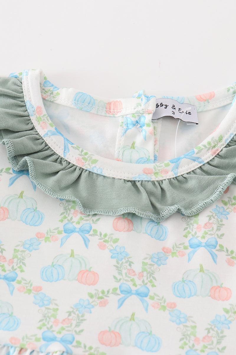 Green pumpkin print dress Product Image