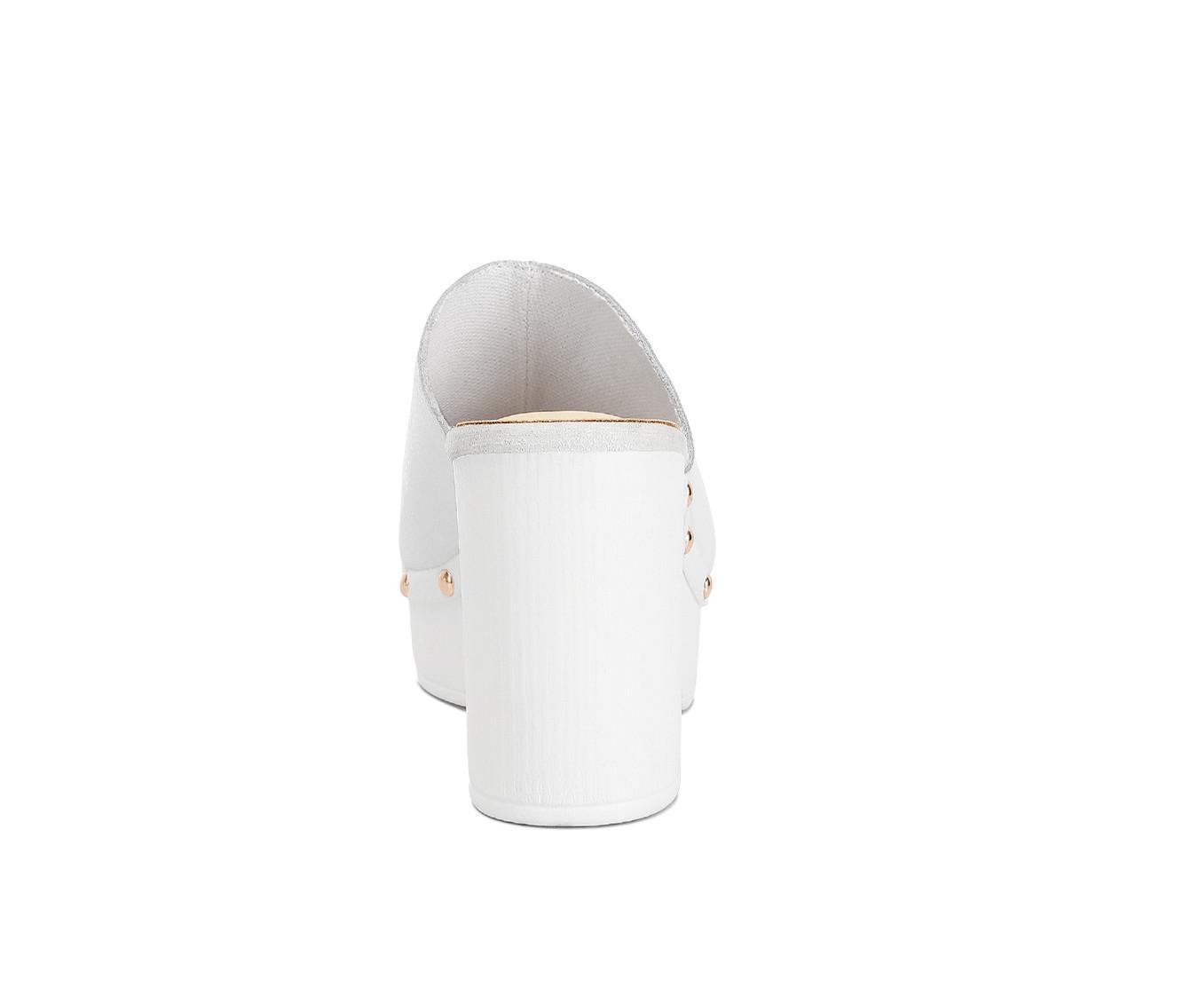 Women's Rag & Co Benji Recycled Leather Platform Heeled Clogs Product Image