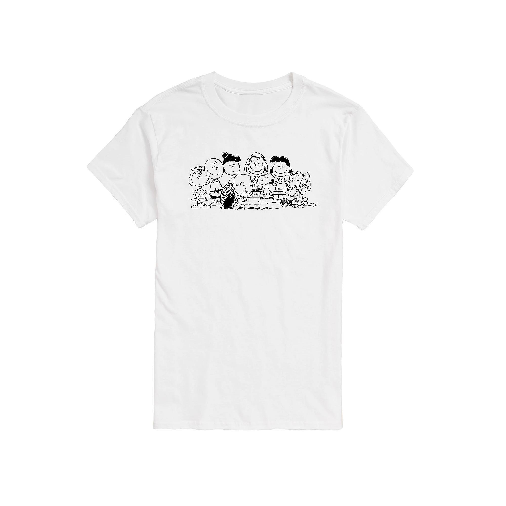 Mens Peanuts Group Outline Tee Product Image