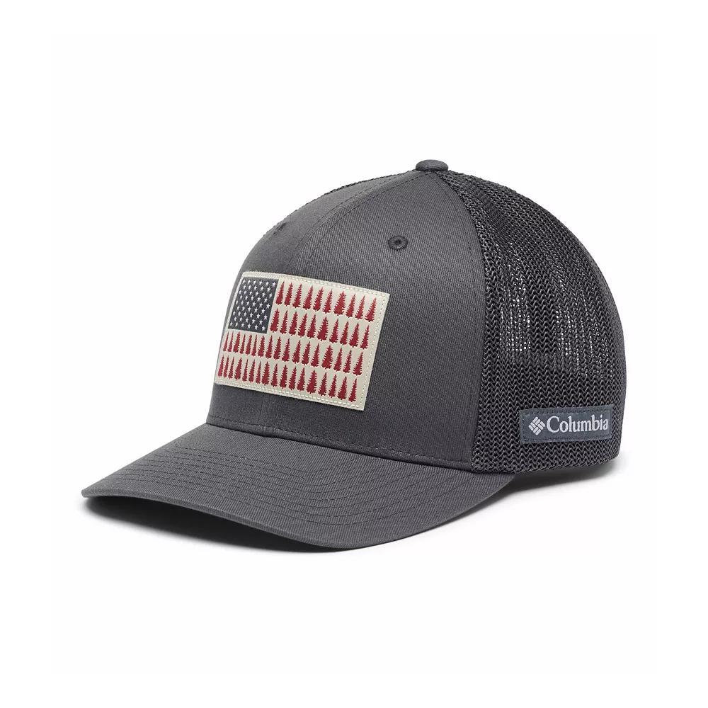 Men's Columbia FlexFit Mesh Tree Flag Fitted Cap, Size: Small/Medium, Shark British Product Image