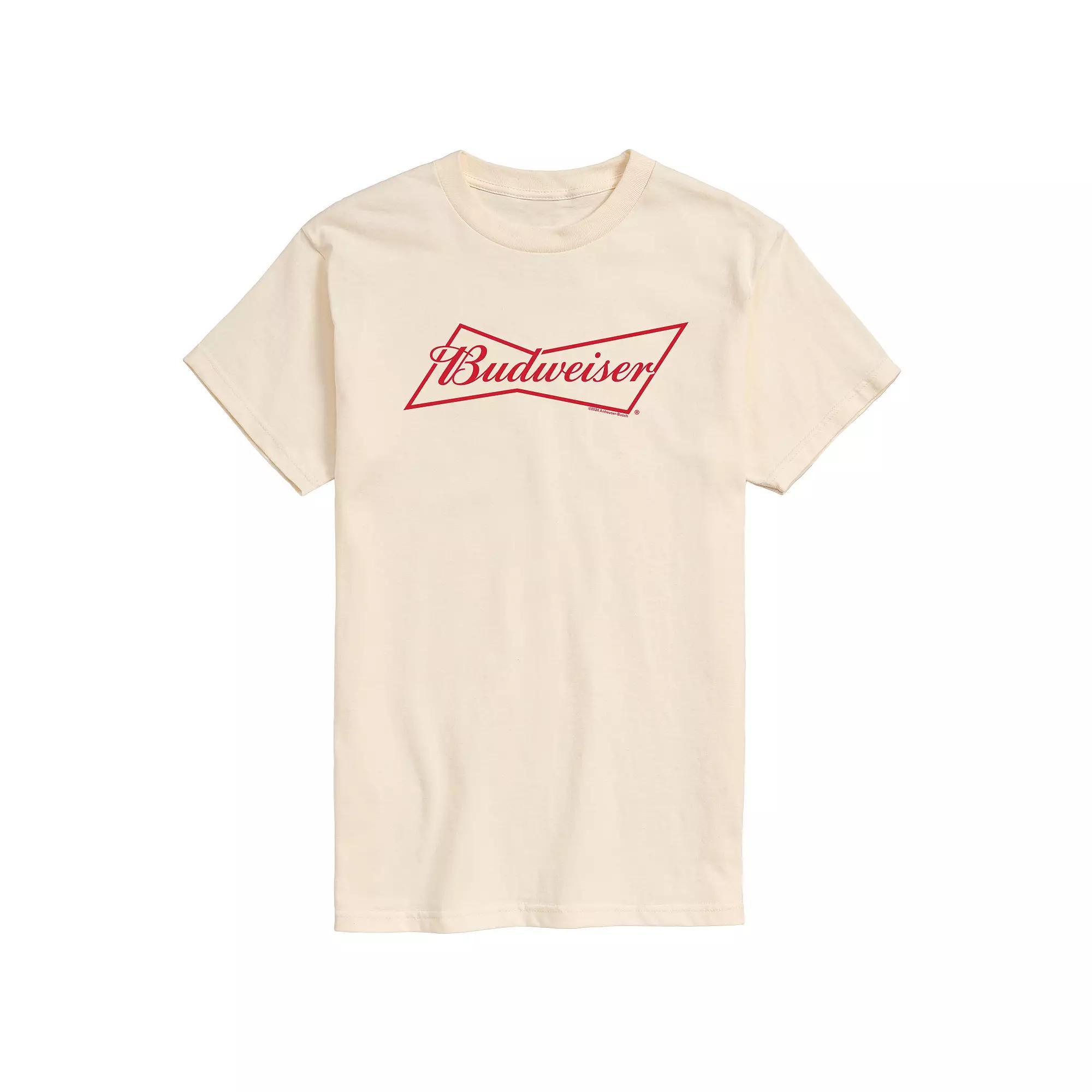 Men's Budweiser Bowtie Logo Graphic Tee, Size: Small, Ivory Product Image