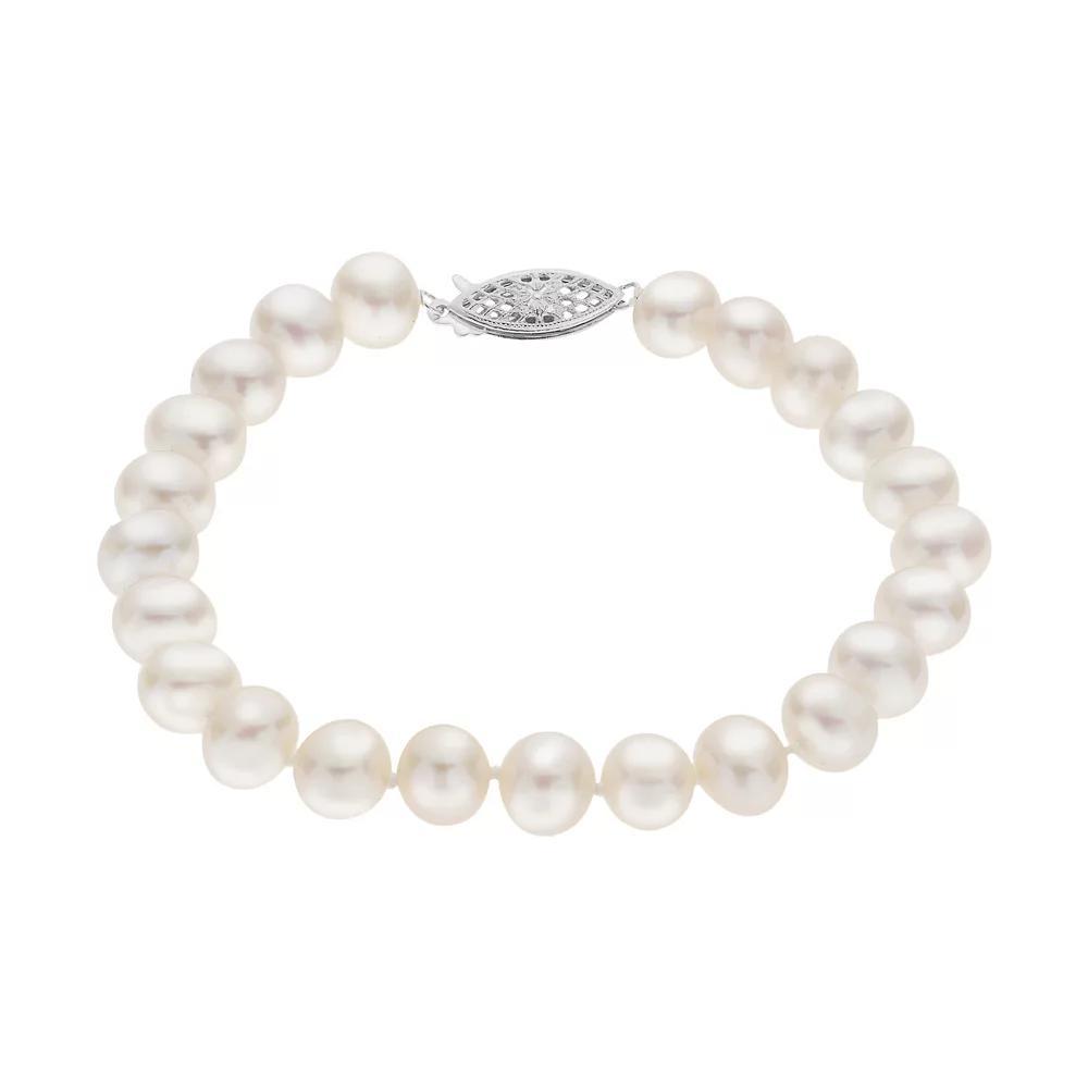 PearLustre by Imperial 7-7.5 mm Freshwater Cultured Pearl Bracelet - 7.5 in., Womens White Product Image