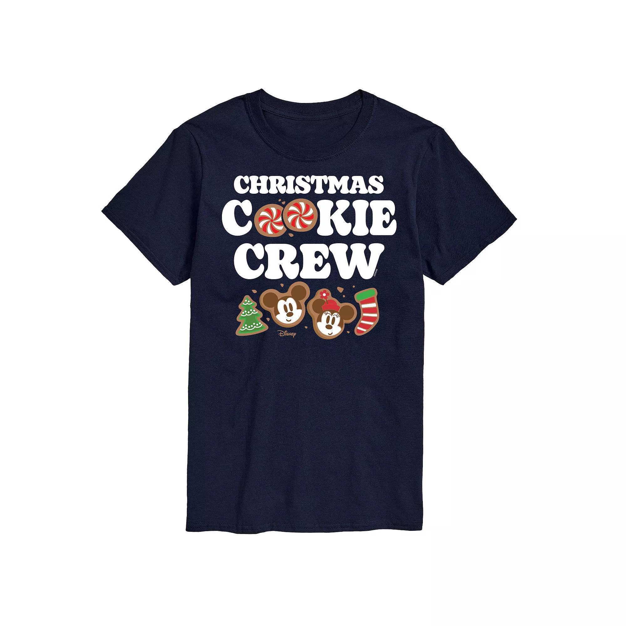 Disney's Mickey & Minnie Mouse Men's Christmas Cookie Crew Graphic Tee, Size: XL, Blue Product Image