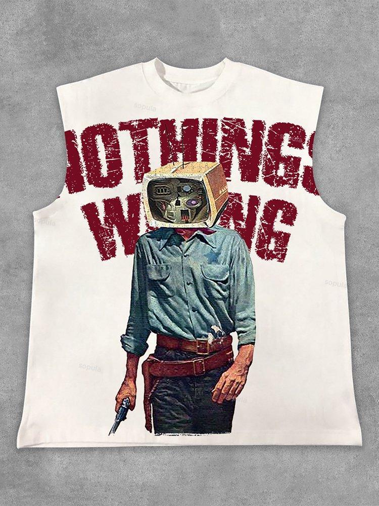 Sopula Vintage Nothing Wrong Graphic Print Cotton Tank Top Product Image