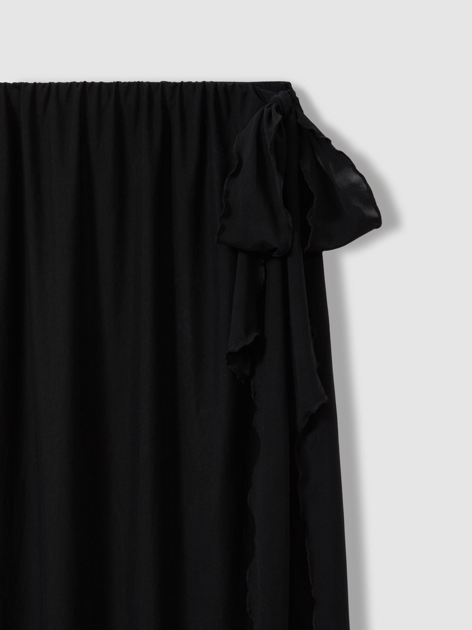 Mesh Sarong Skirt in Black Product Image