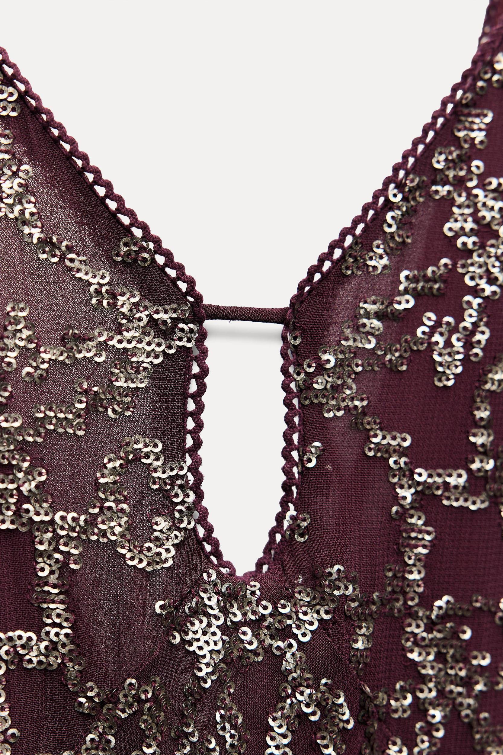 SEQUIN SLIP DRESS ZW COLLECTION Product Image