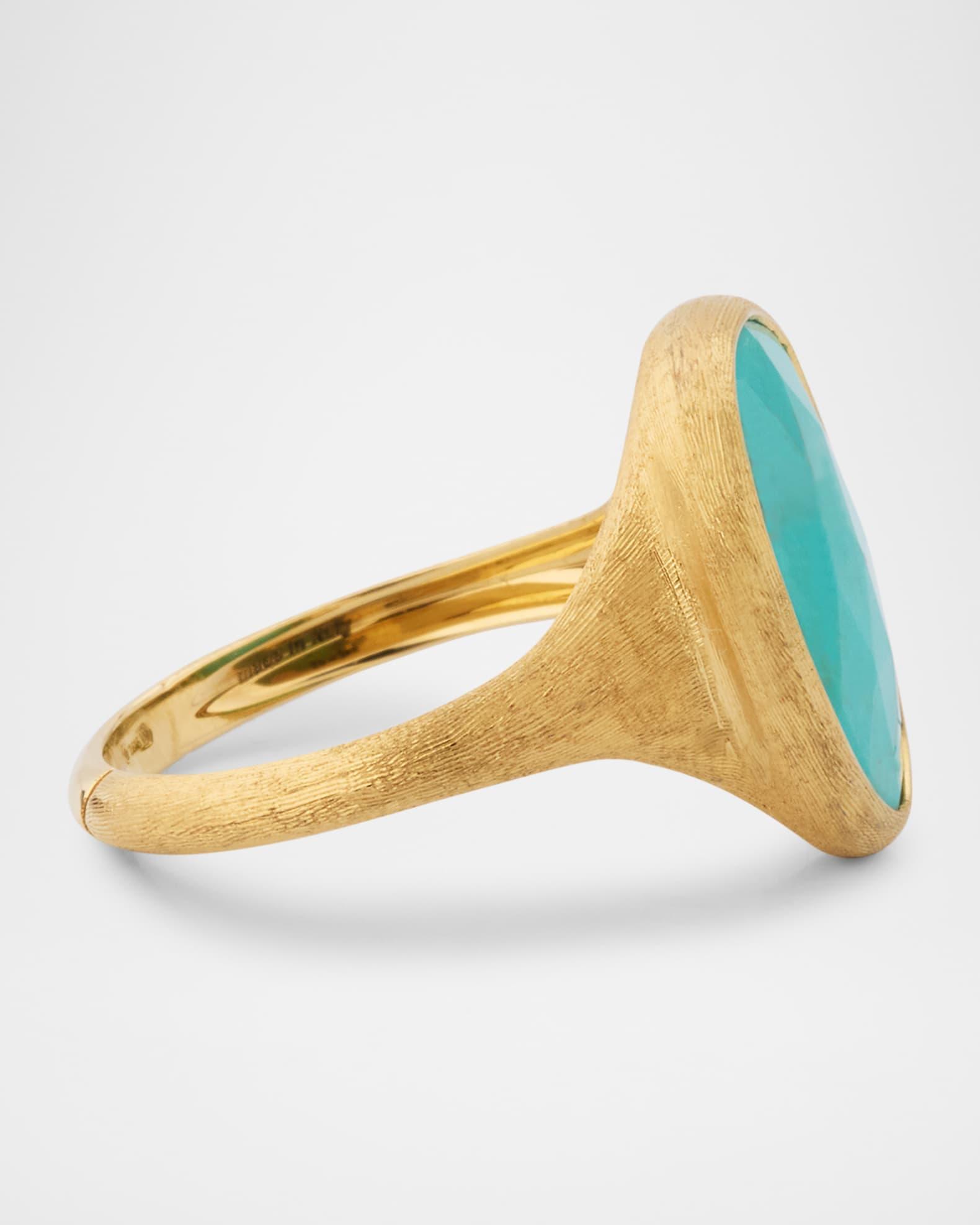 18K Lunaria Ring with Turquoise, Size 7 Product Image