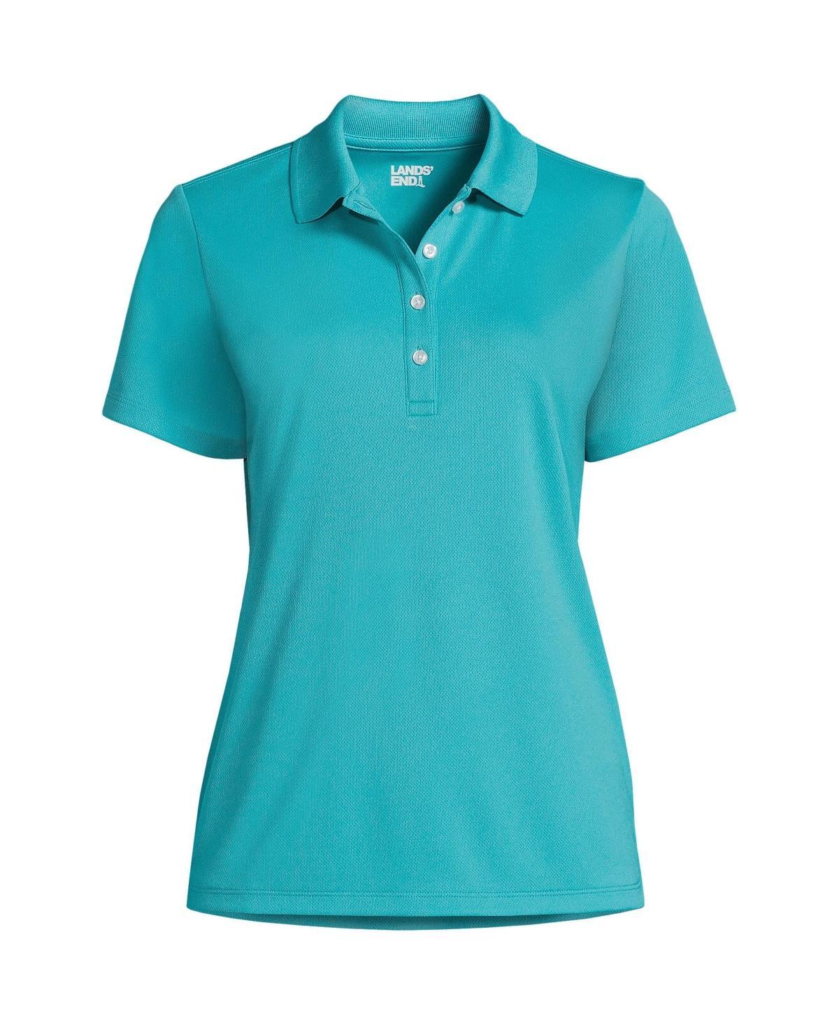 Women's Lands' End Short Sleeve Solid Active Polo Shirt, Size: XL, True Blue Product Image