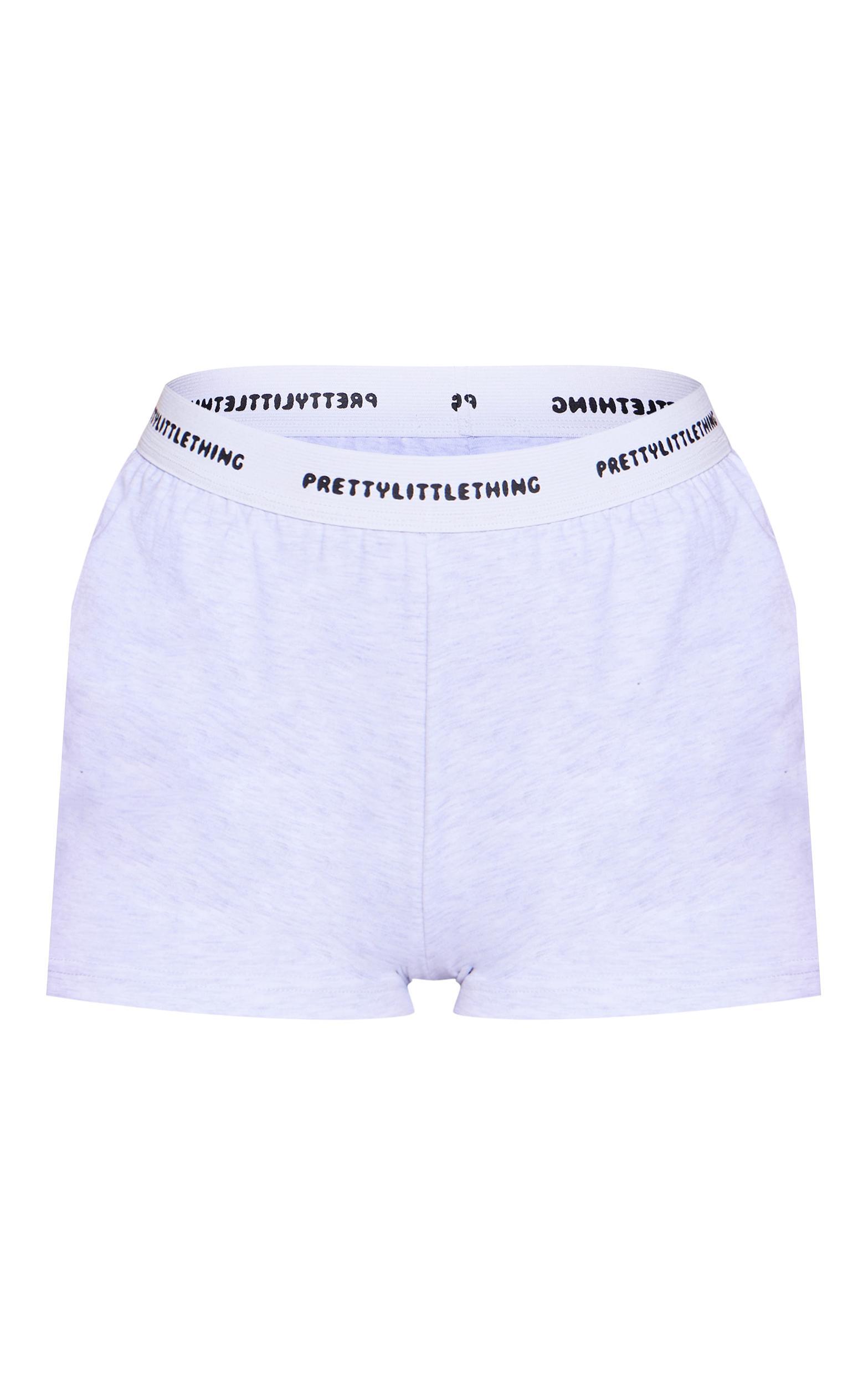 PRETTYLITTLETHING Grey Marl Tape PJ Shorts Product Image