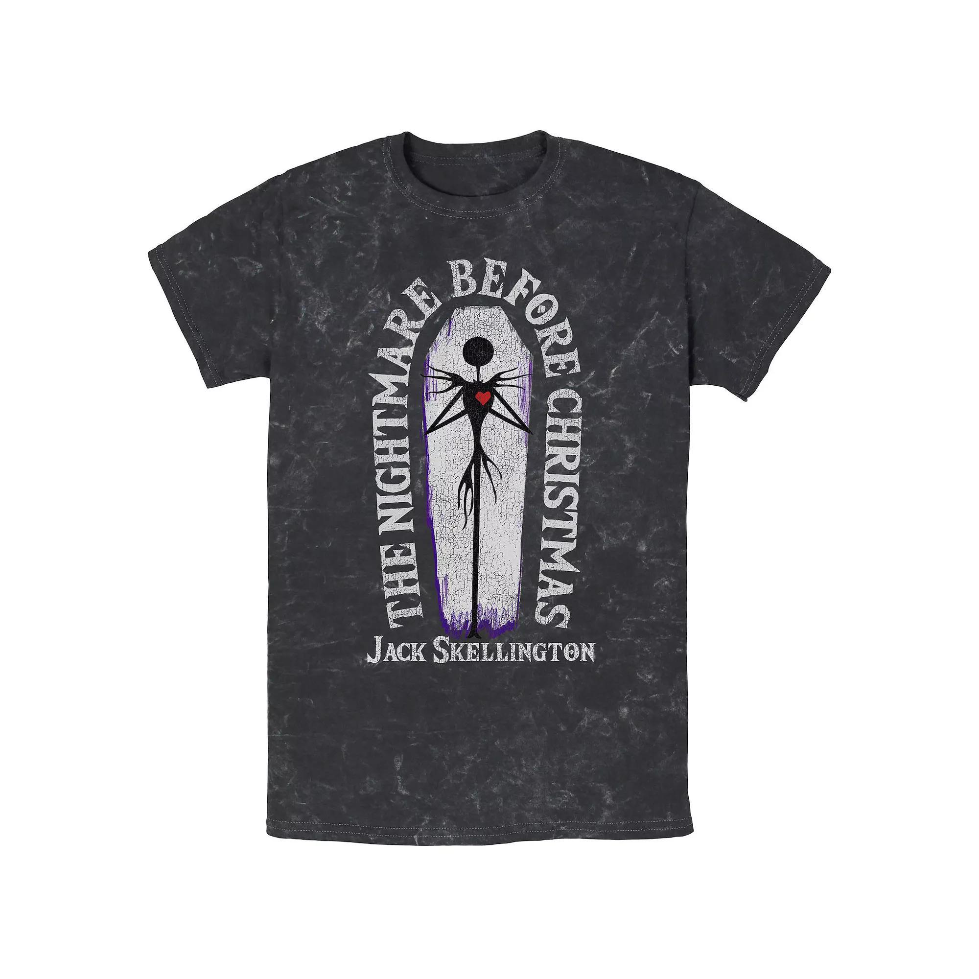 Disney's The Nightmare Before Christmas Jack Skellington Mineral Wash Men's Graphic Tee, Size: Small, Black Product Image