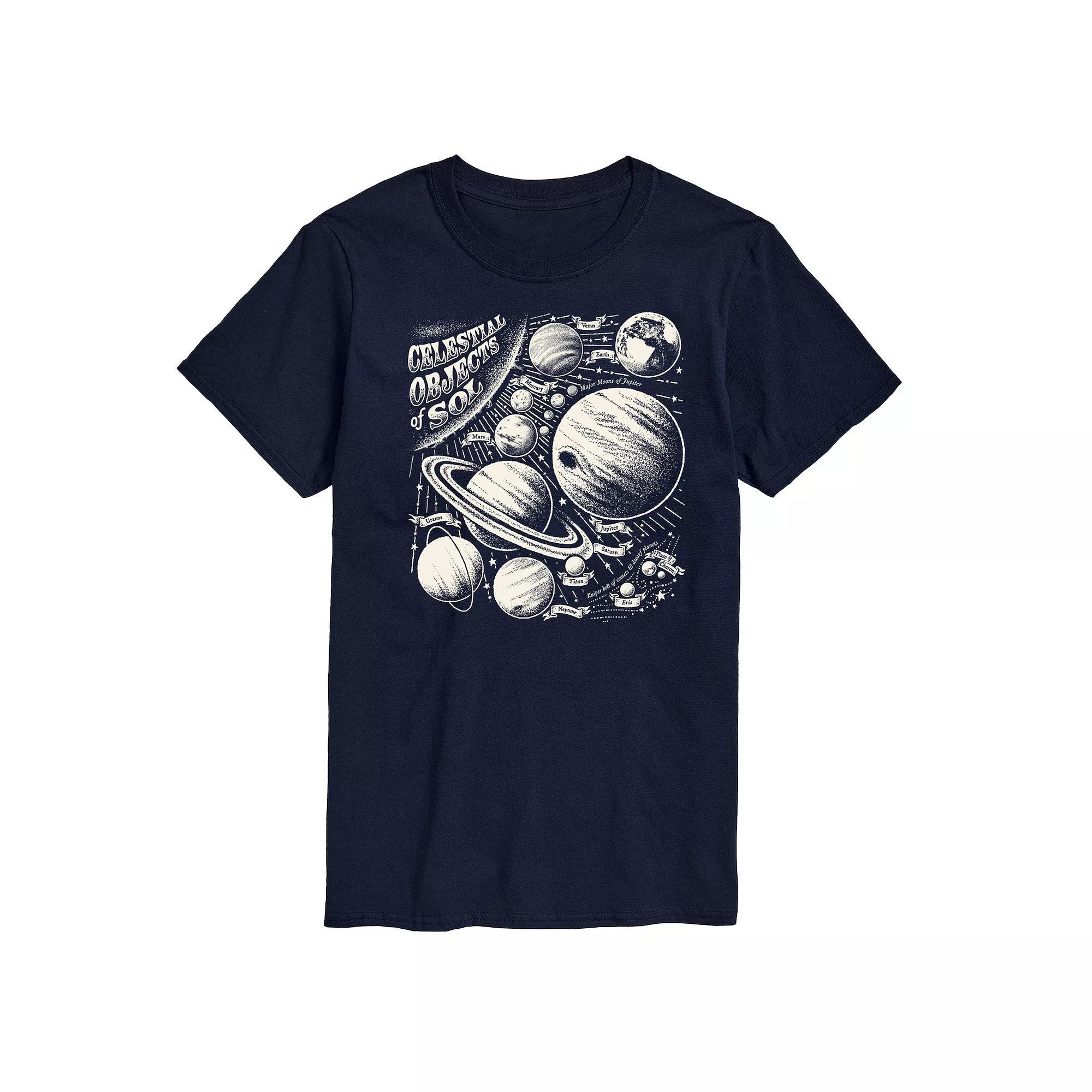 Mens Celestial Objects Graphic Tee Red Product Image