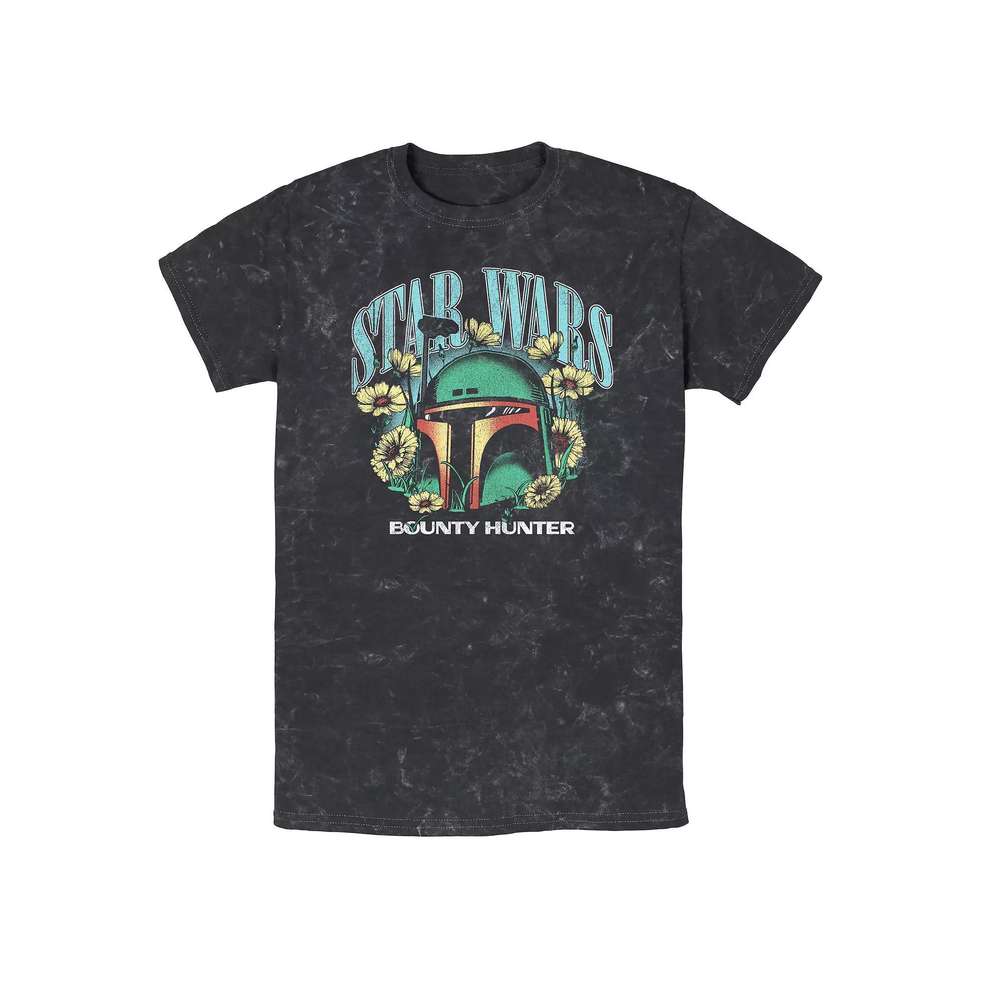 Men's Star Wars Spring Bounty Hunter Mineral Wash Graphic Tee, Size: XL, Black Product Image