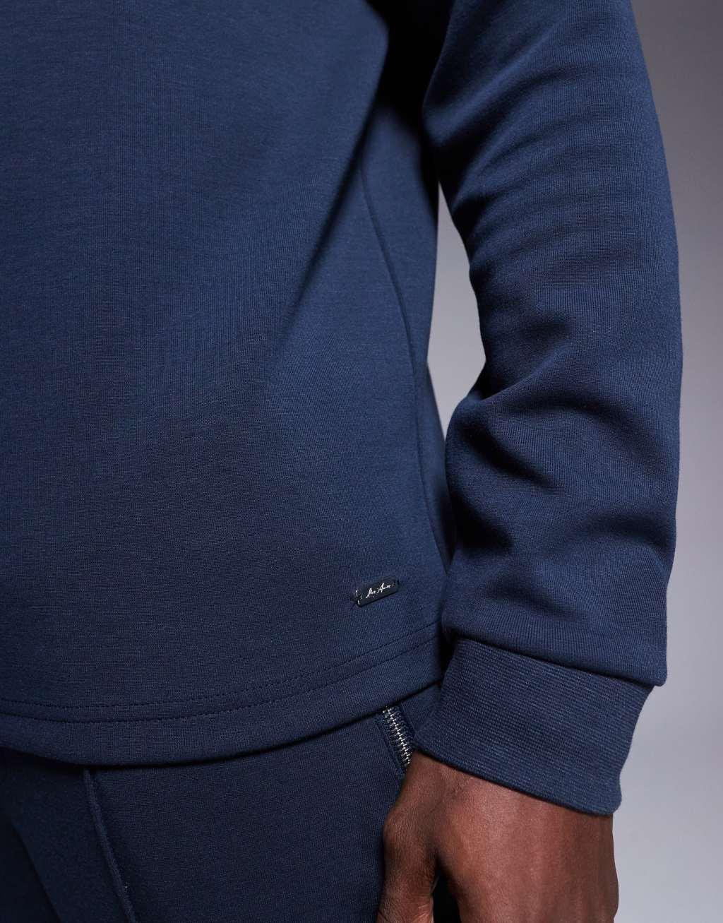 River Island smart half zip sweatshirt in navy - part of a set Product Image