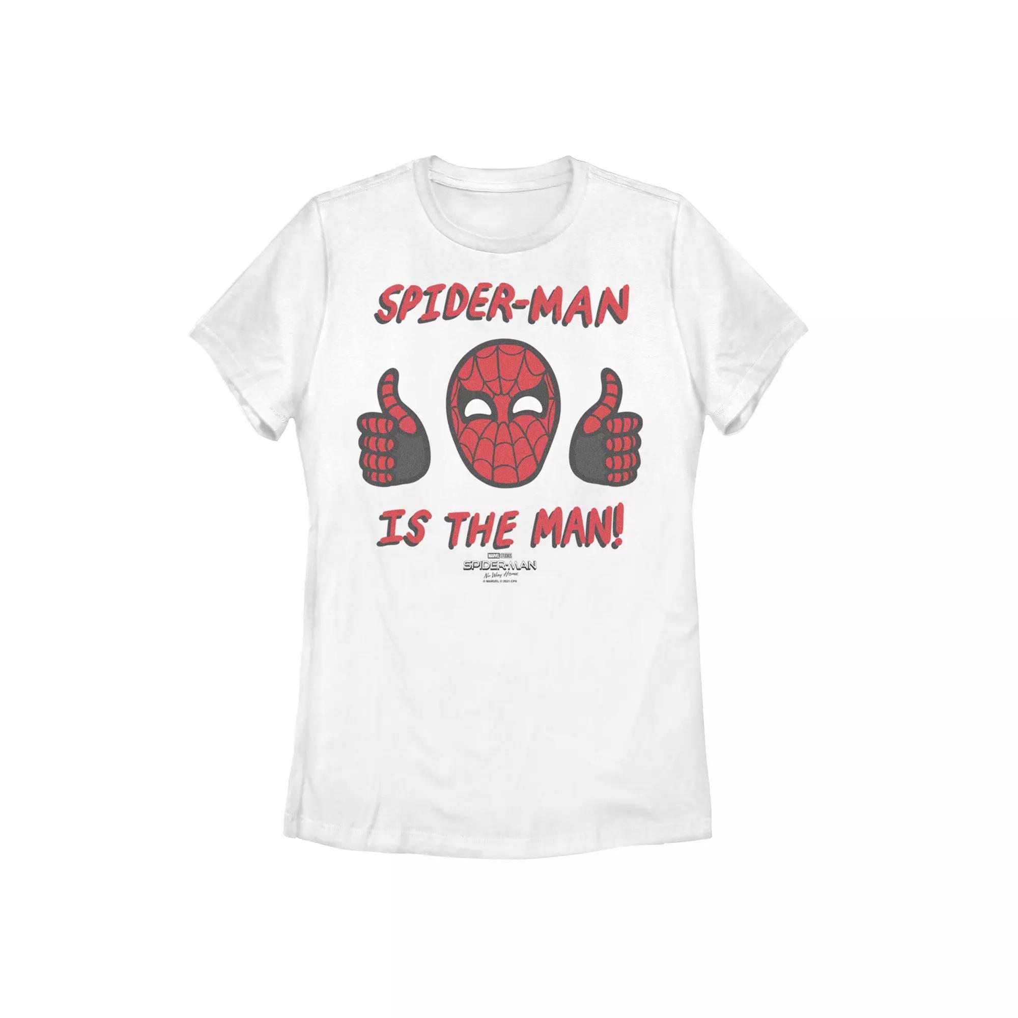 Juniors' Marvel Spider-Man No Way Home Spider-Man Thumbs Up Tee, Girl's, Size: XL, White Product Image