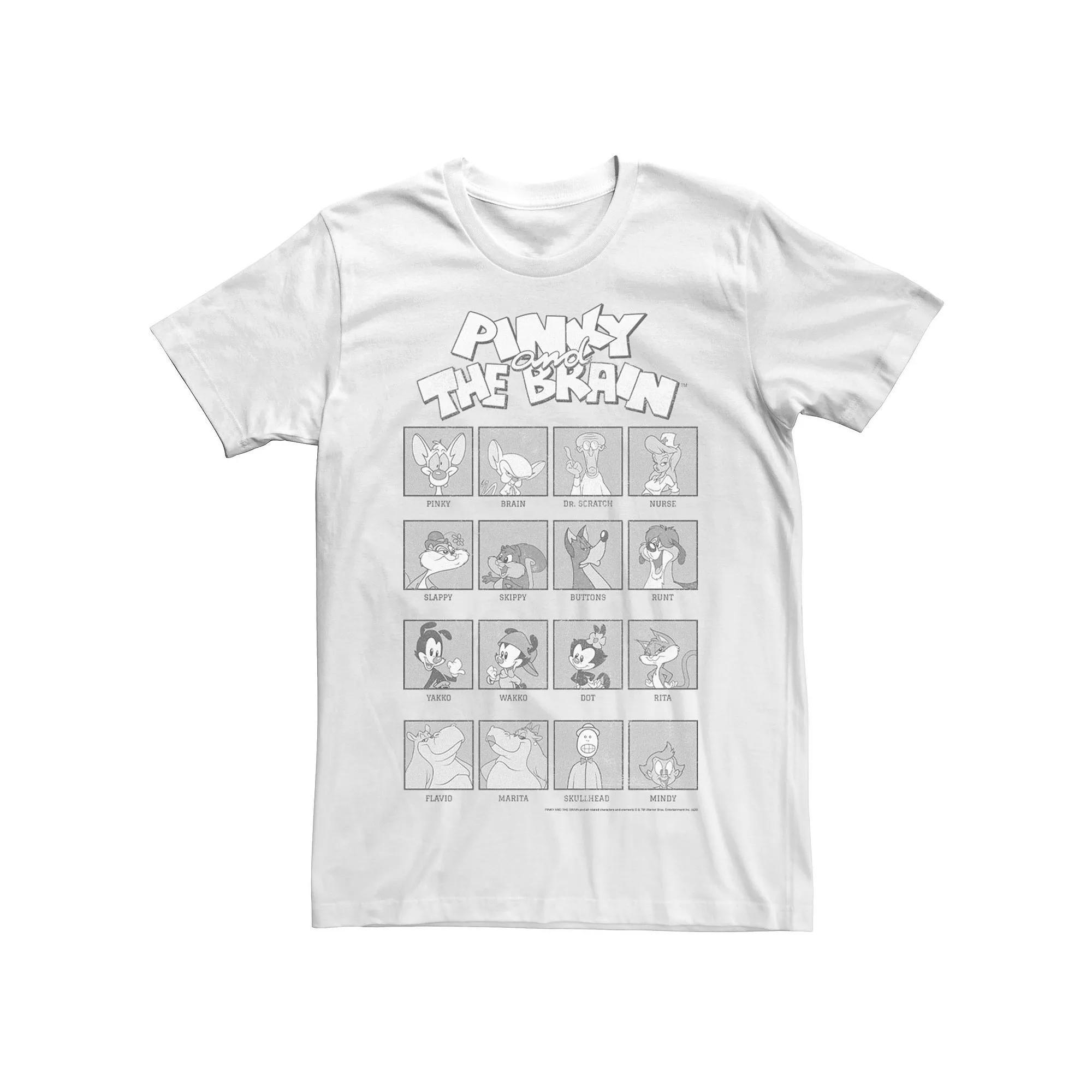 Men's Pinky And The Brain Character Box Up Tee, Size: 3XL, White Product Image