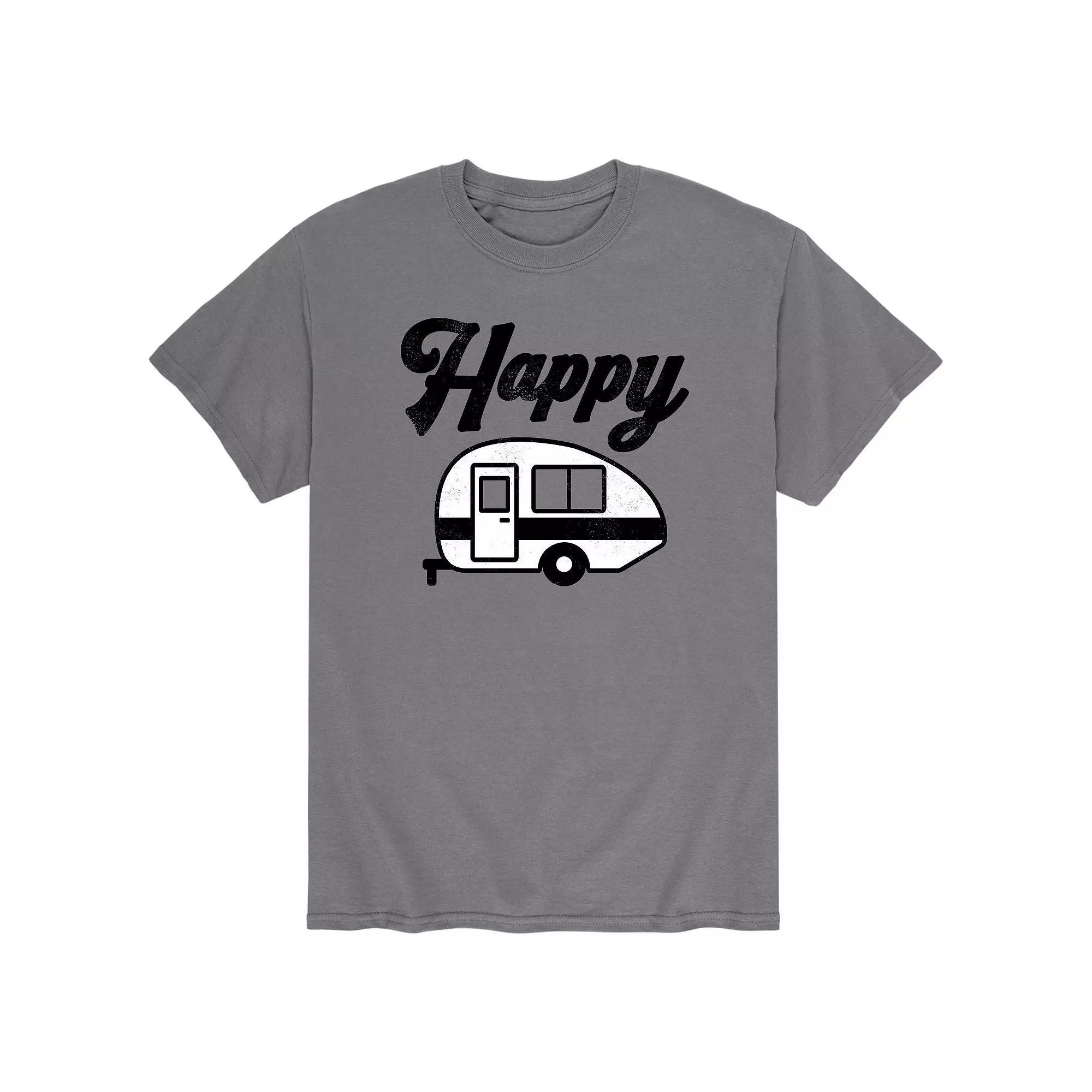 Mens Happy Camper Tee Grey Product Image