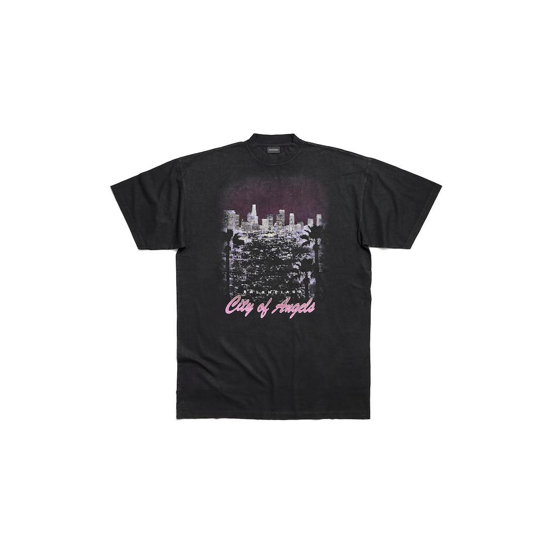 Women's City Of Angels T-shirt Dress in Black Faded Product Image
