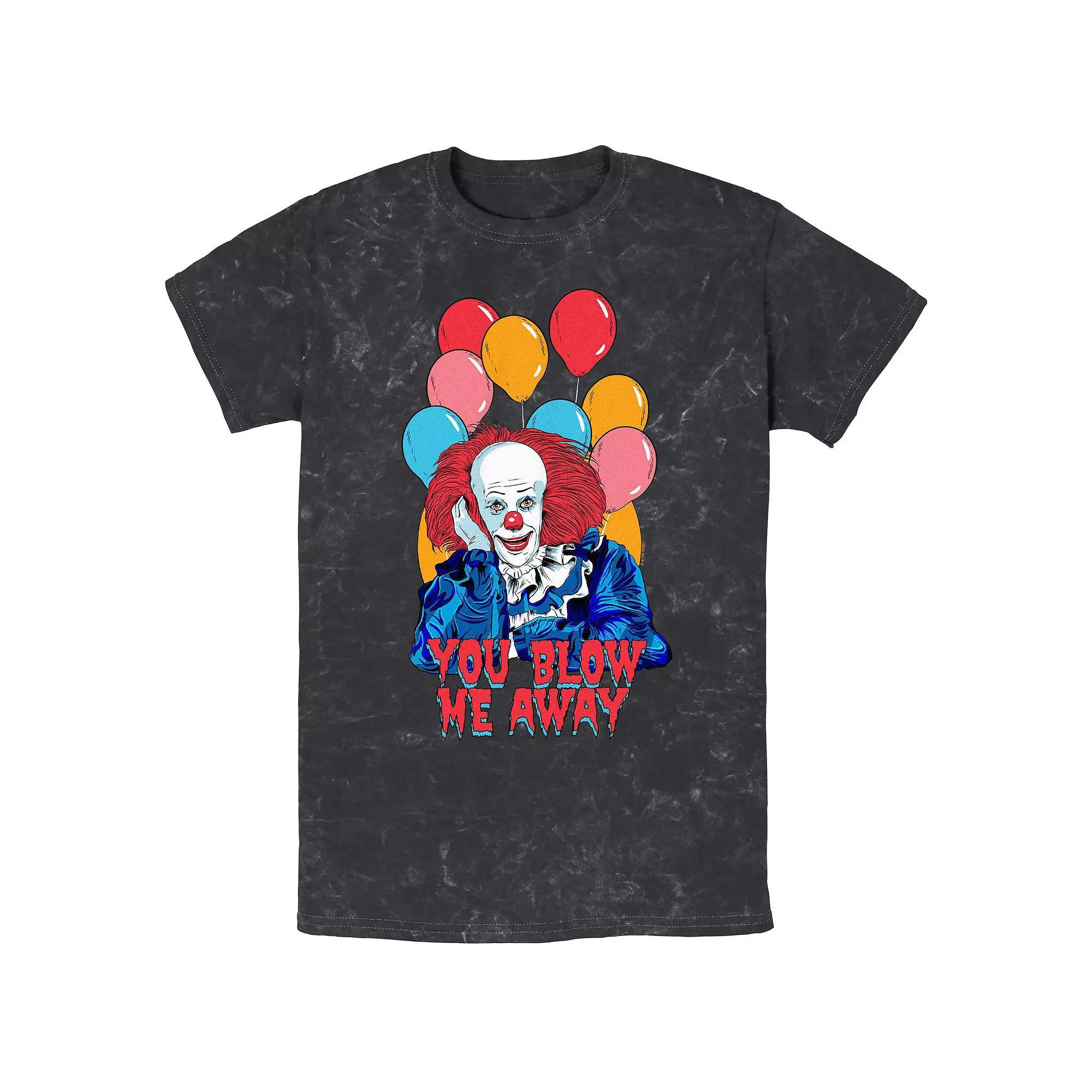 Men's IT Pennywise You Blow Me Away Mineral Wash Graphic Tee, Size: XL, Black Product Image