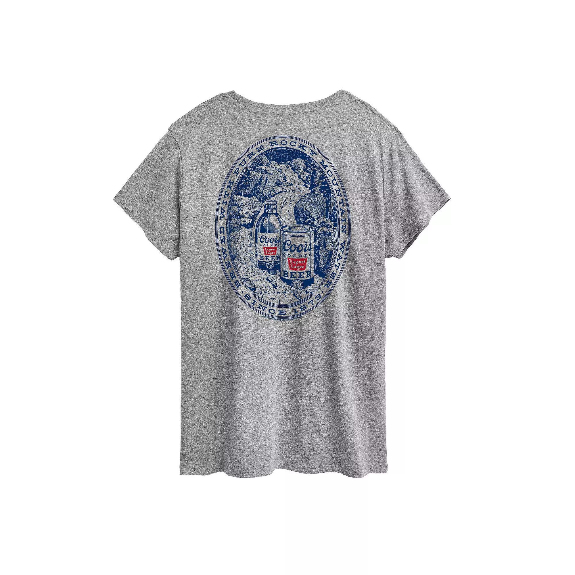 Plus Coors Banquet Rocky Mountain Graphic Tee, Womens Grey Gray Product Image