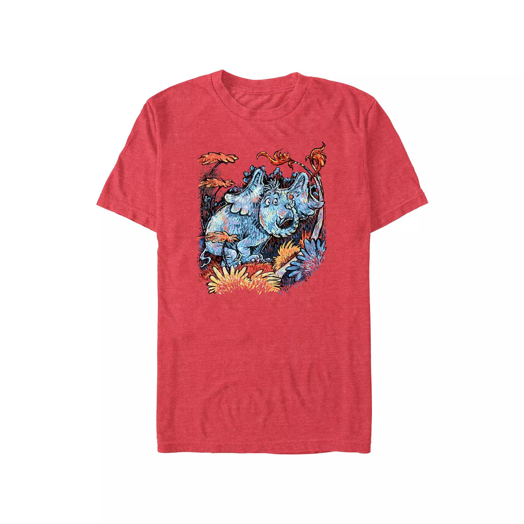 Men's Dr. Seuss Horton Paint Graphic Tee, Size: XXL, Red Grey Product Image