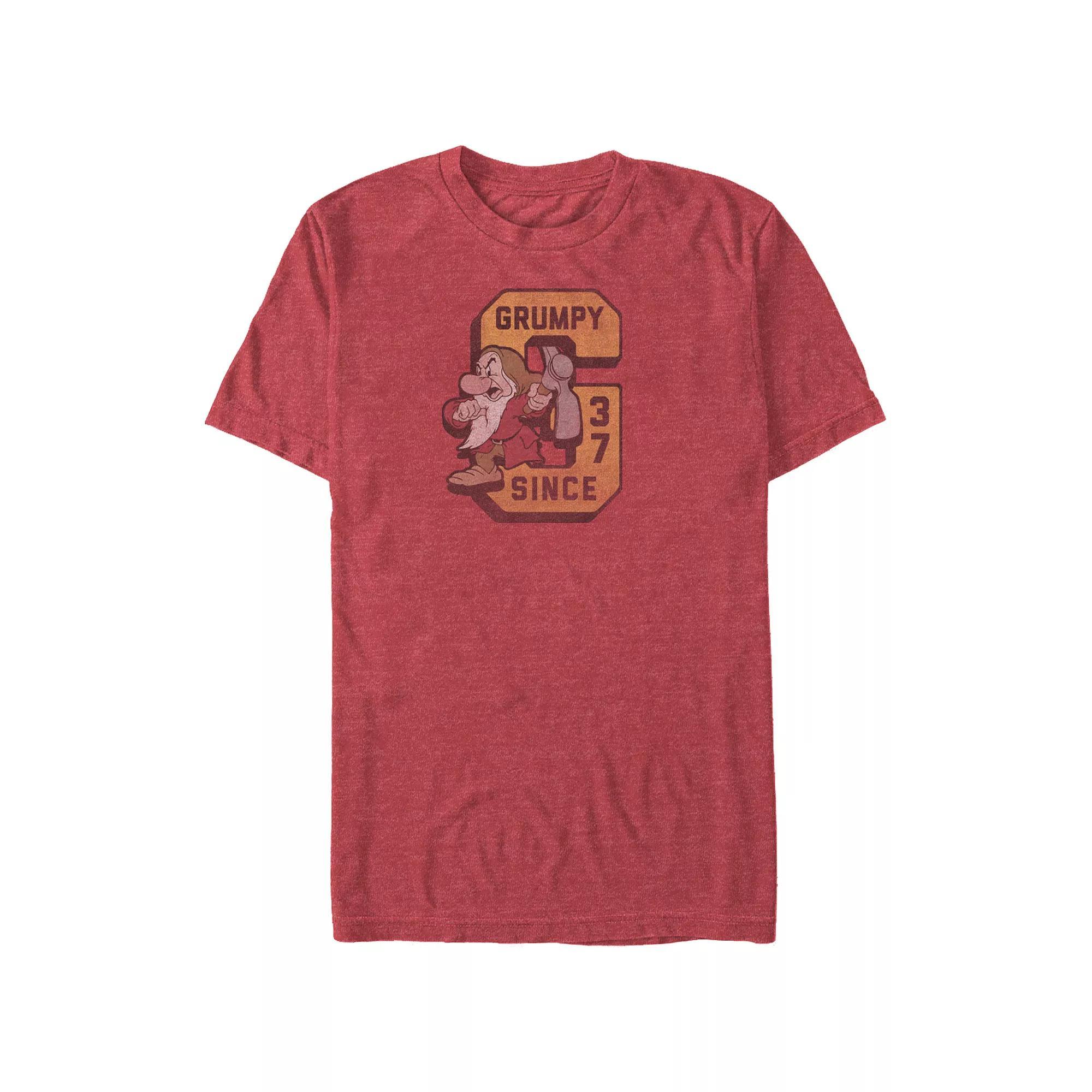 Disney Princess Snow White And The Seven Dwarfs Grumpy Since 37 Big & Tall Graphic Tee, Men's, Size: 3XL, Red Grey Product Image