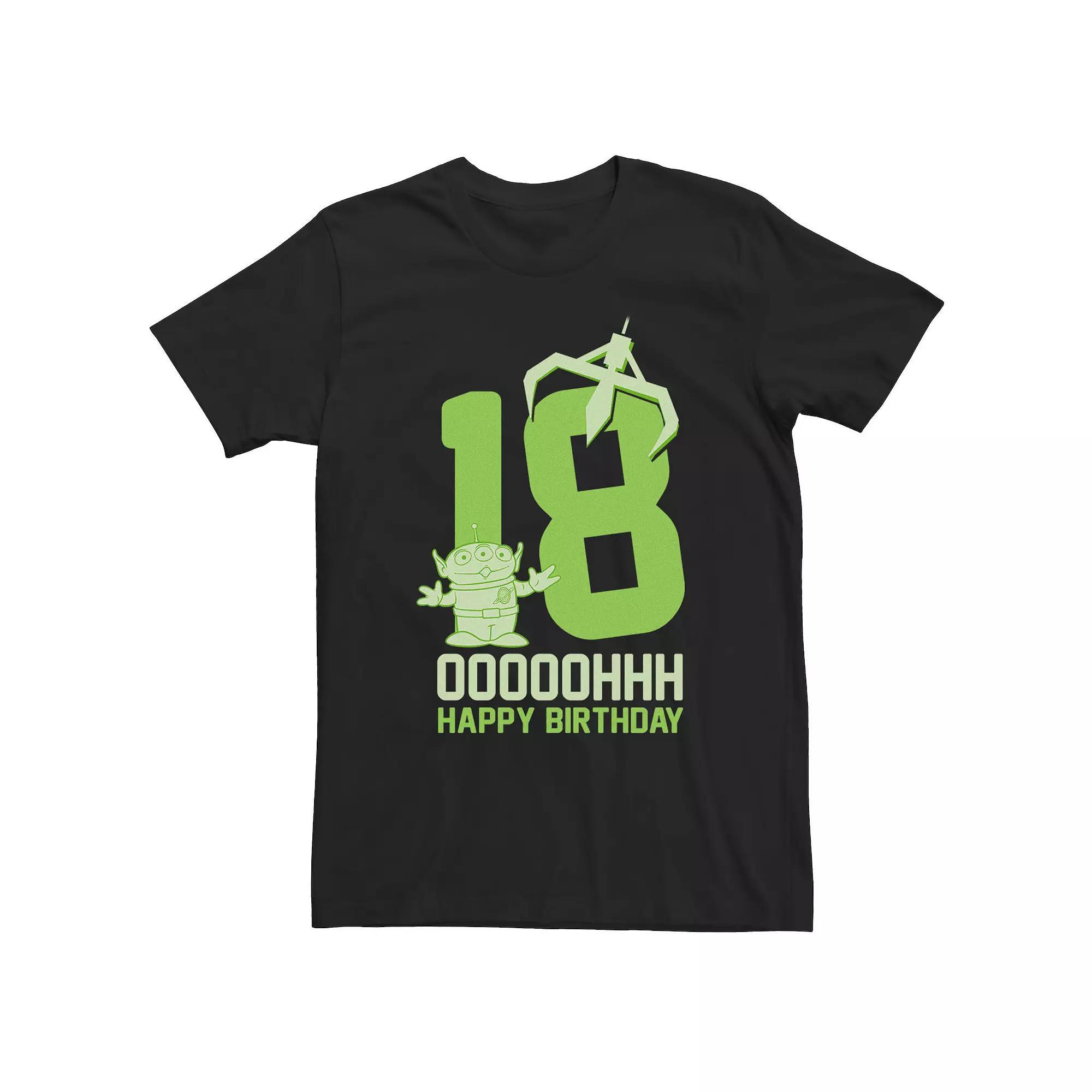 Big & Tall Disney / Pixar Toy Story Aliens OOOOH Happy 18th Birthday Tee, Men's, Size: 5XL, Black Product Image