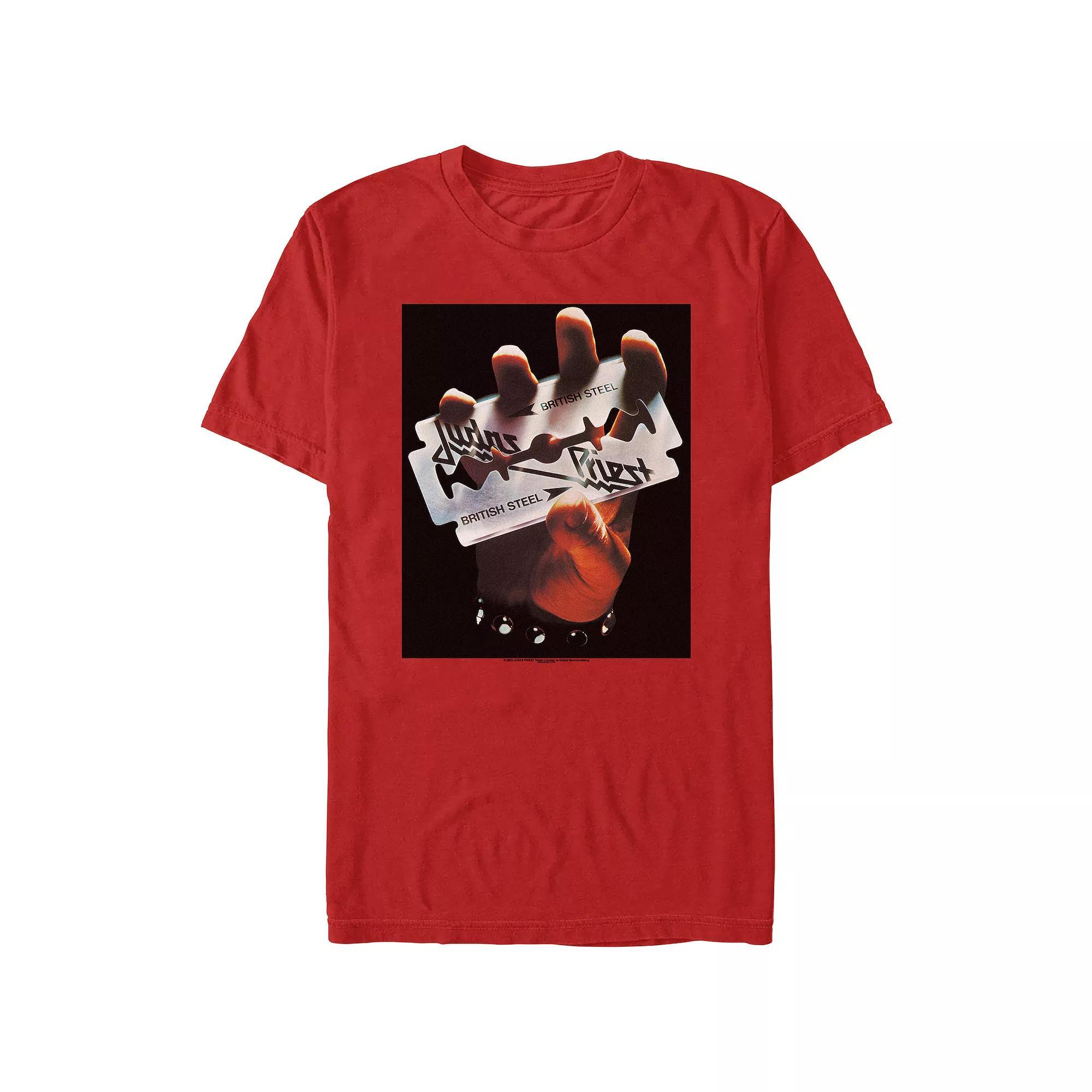 Men's Judas Priest British Steel Graphic Tee, Size: Large, Red Product Image