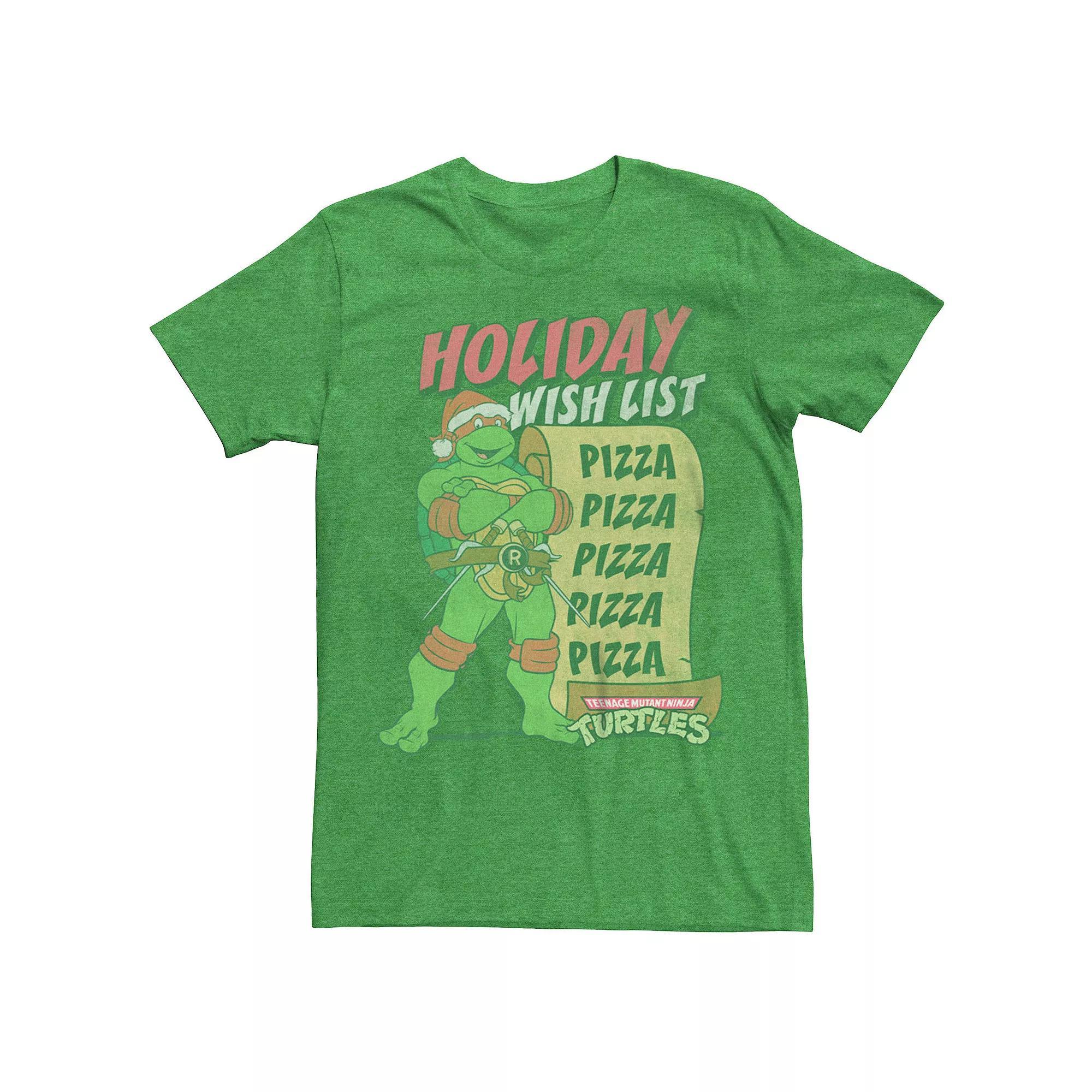 Men's Teenage Mutant Ninja Turtles Holiday Wish List Graphic Tee, Size: XXL, Kelly Grey Product Image