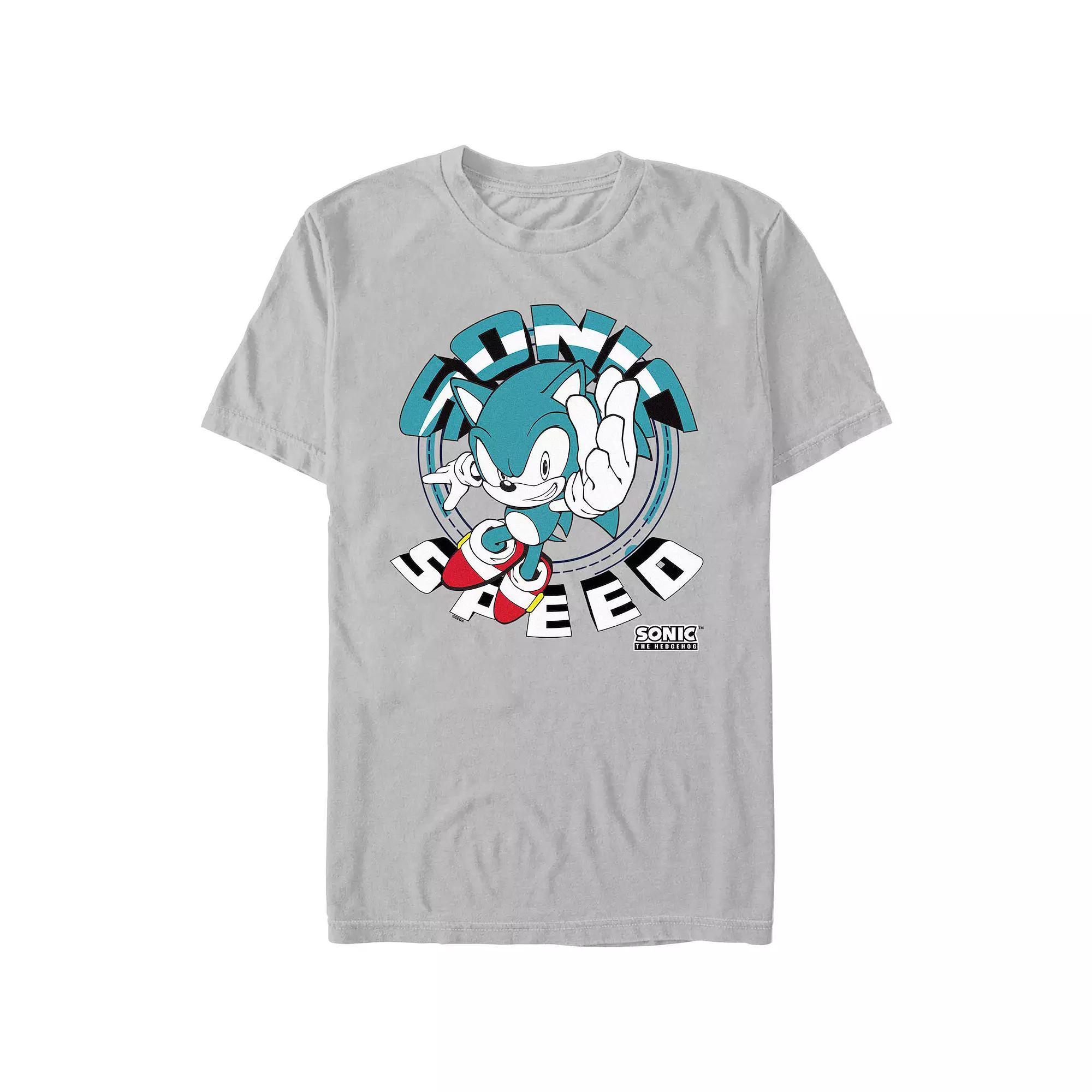 Men's Sonic The Hedgehog Sonic Speed Graphic Tee, Size: XL, Silver Product Image